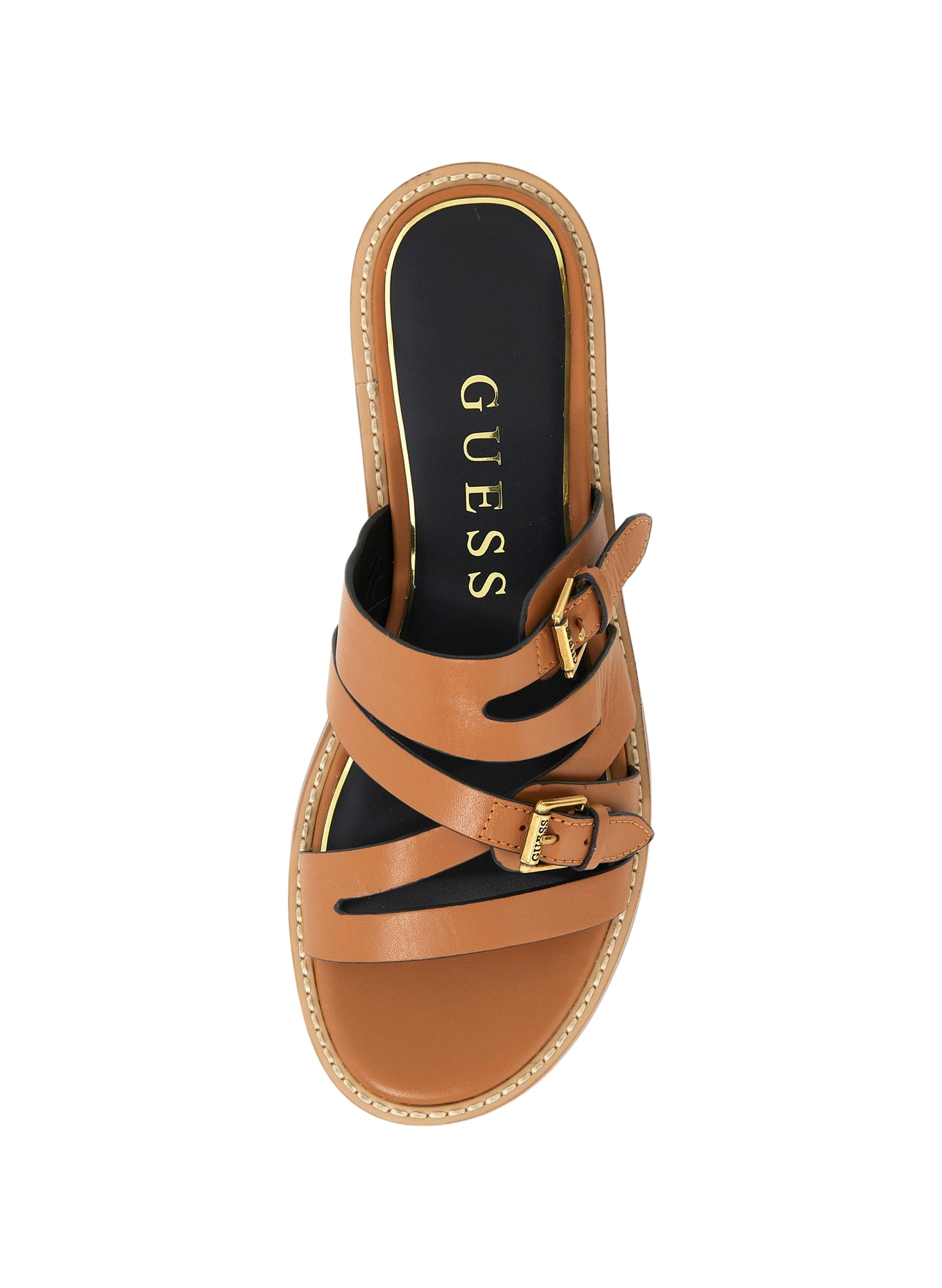 Flat Grayden buckled sandals GUESS Brown