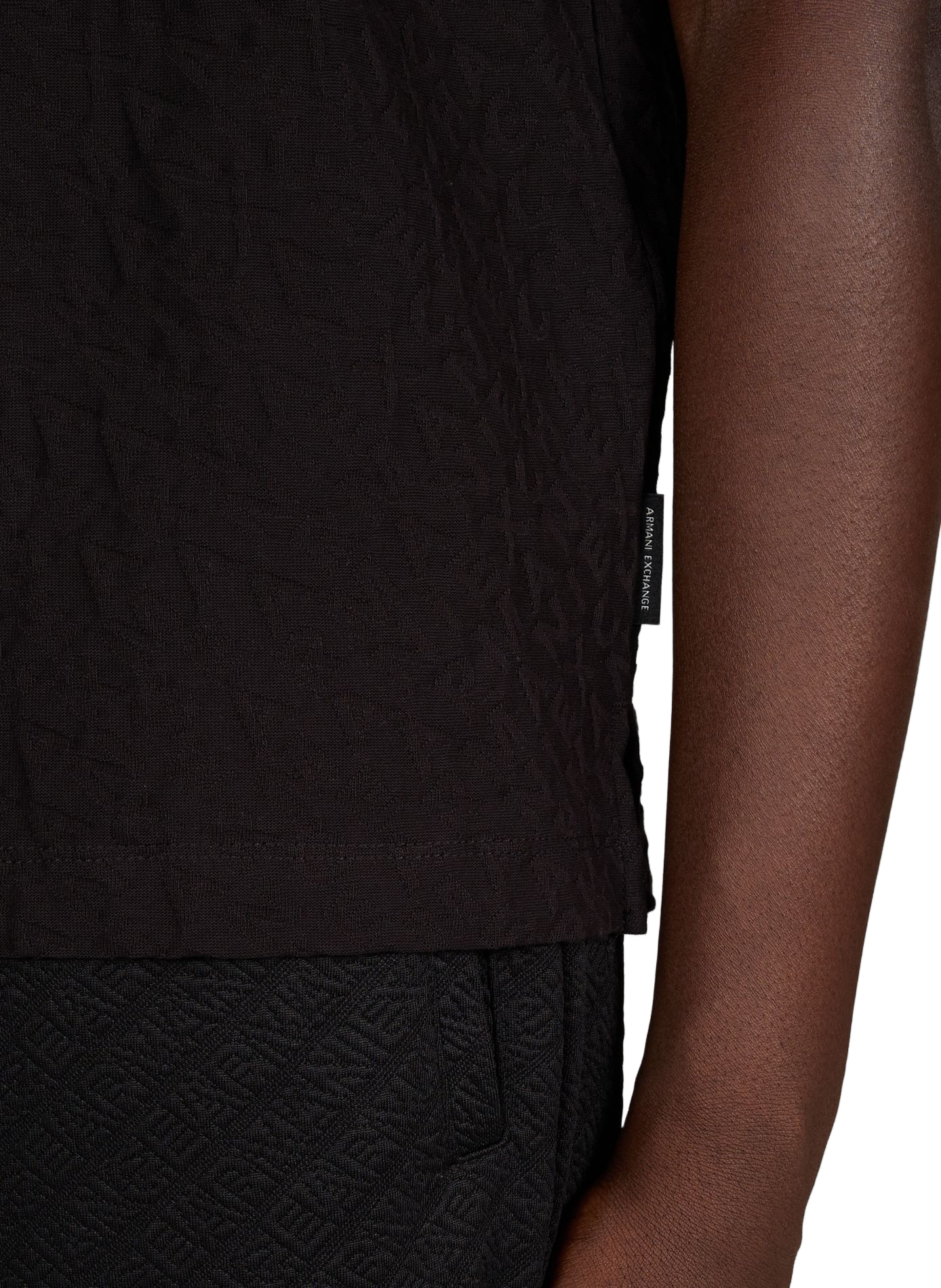 Short-sleeved cotton polo shirt with logo ARMANI EXCHANGE Black