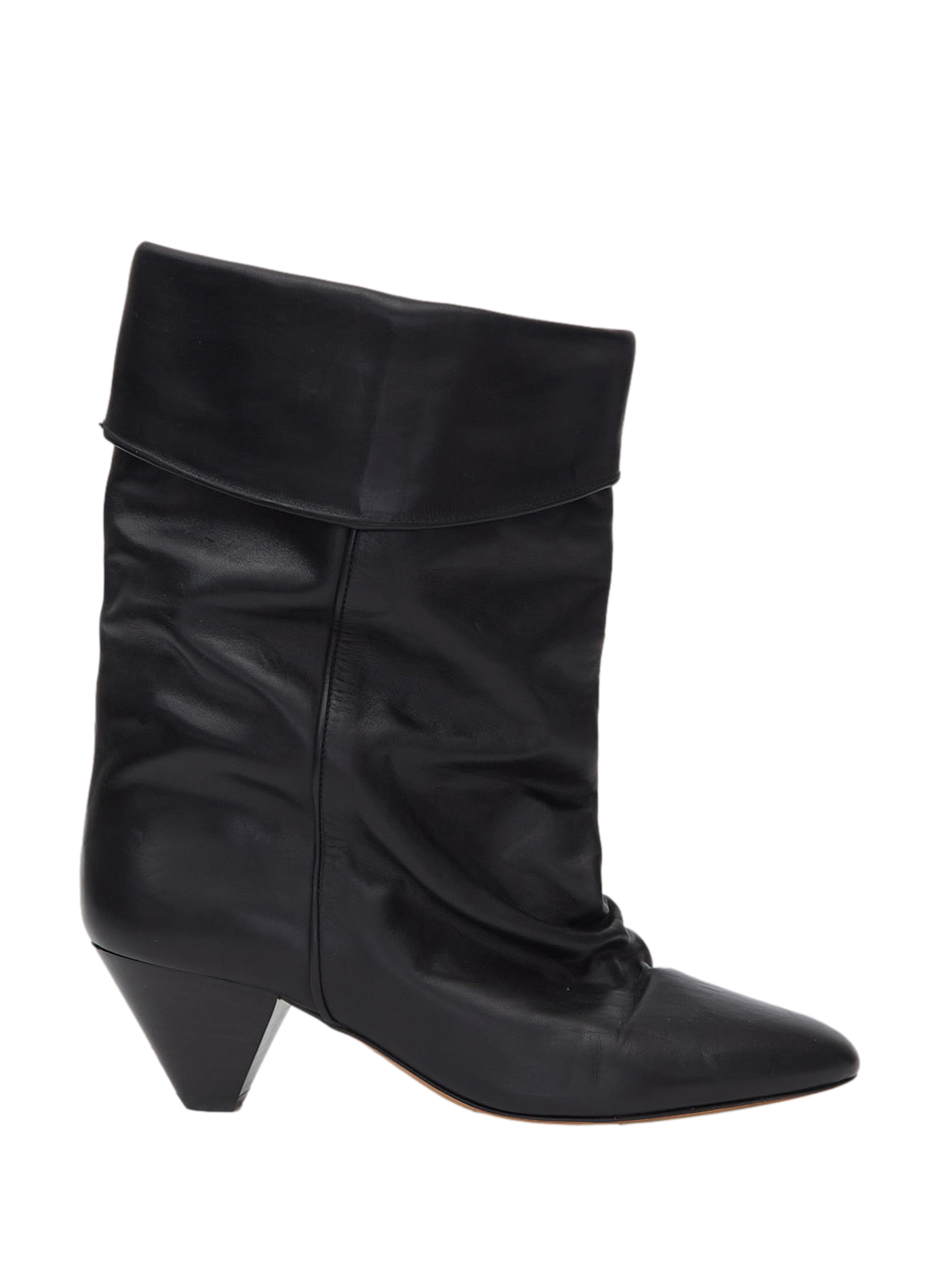 Draped leather Dalby boots ISABEL MARANT Black