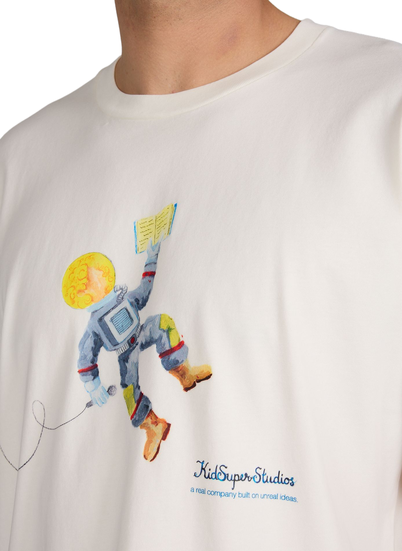 Cotton round-neck T-shirt KIDSUPER White
