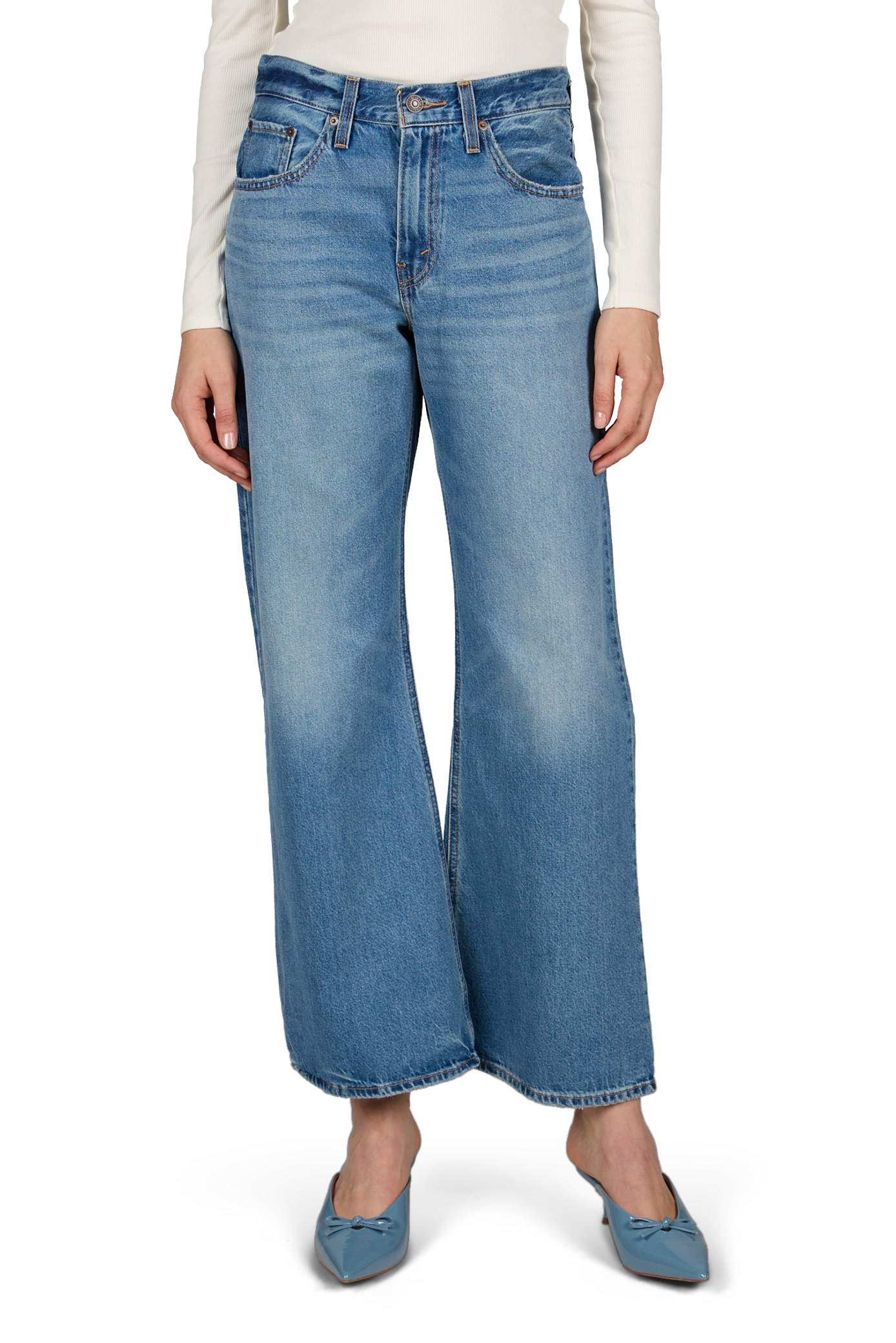Wide cotton jeans LEVI'S Blue