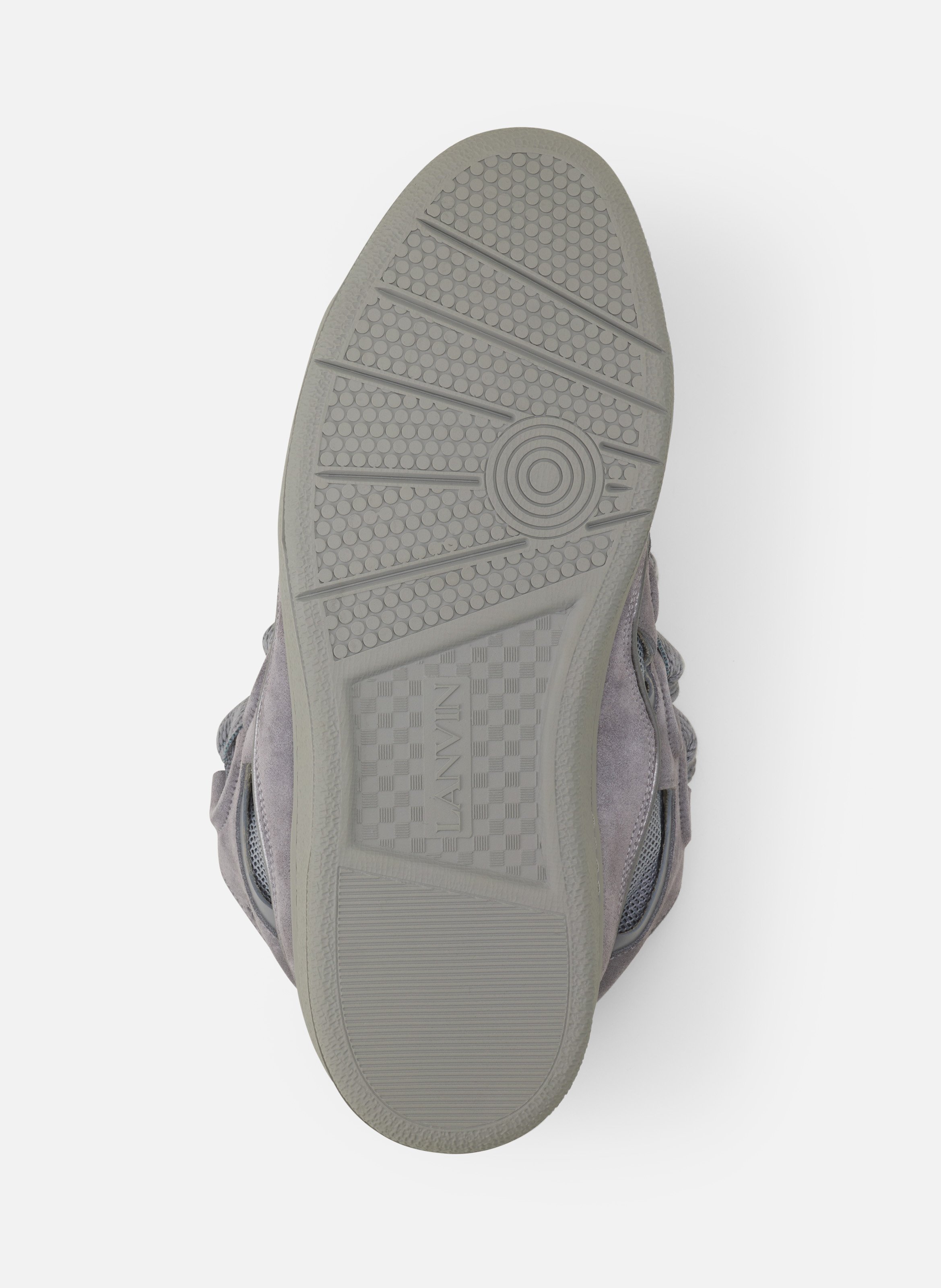 Sneakers curbs en suede monocolor LANVIN Gris