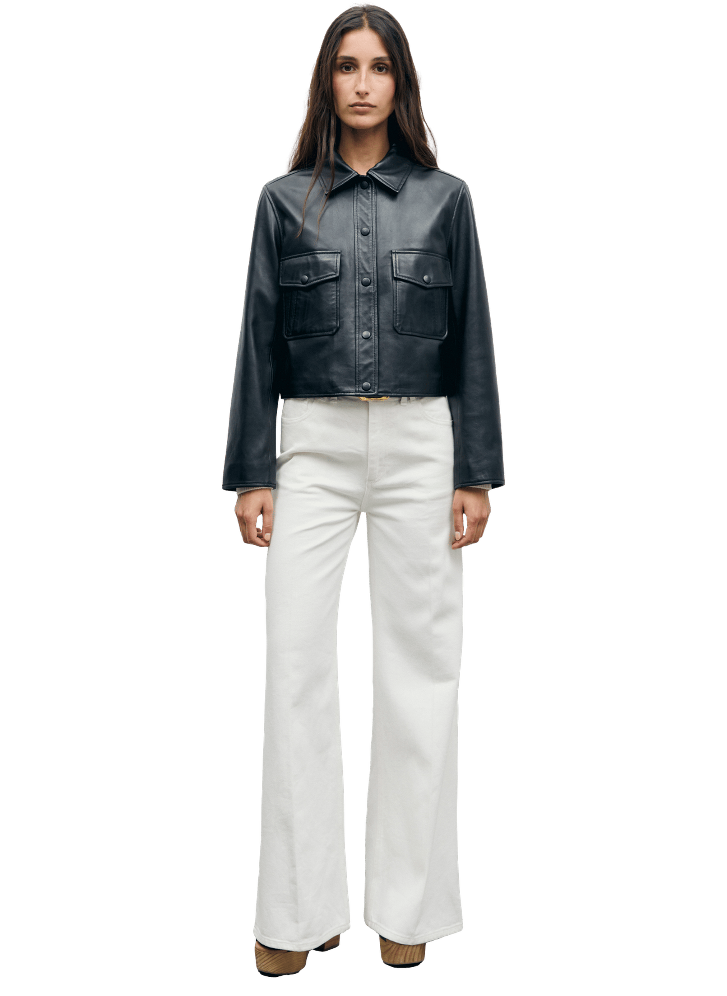 Veste courte en cuir vieilli - petra GERARD DAREL Noir