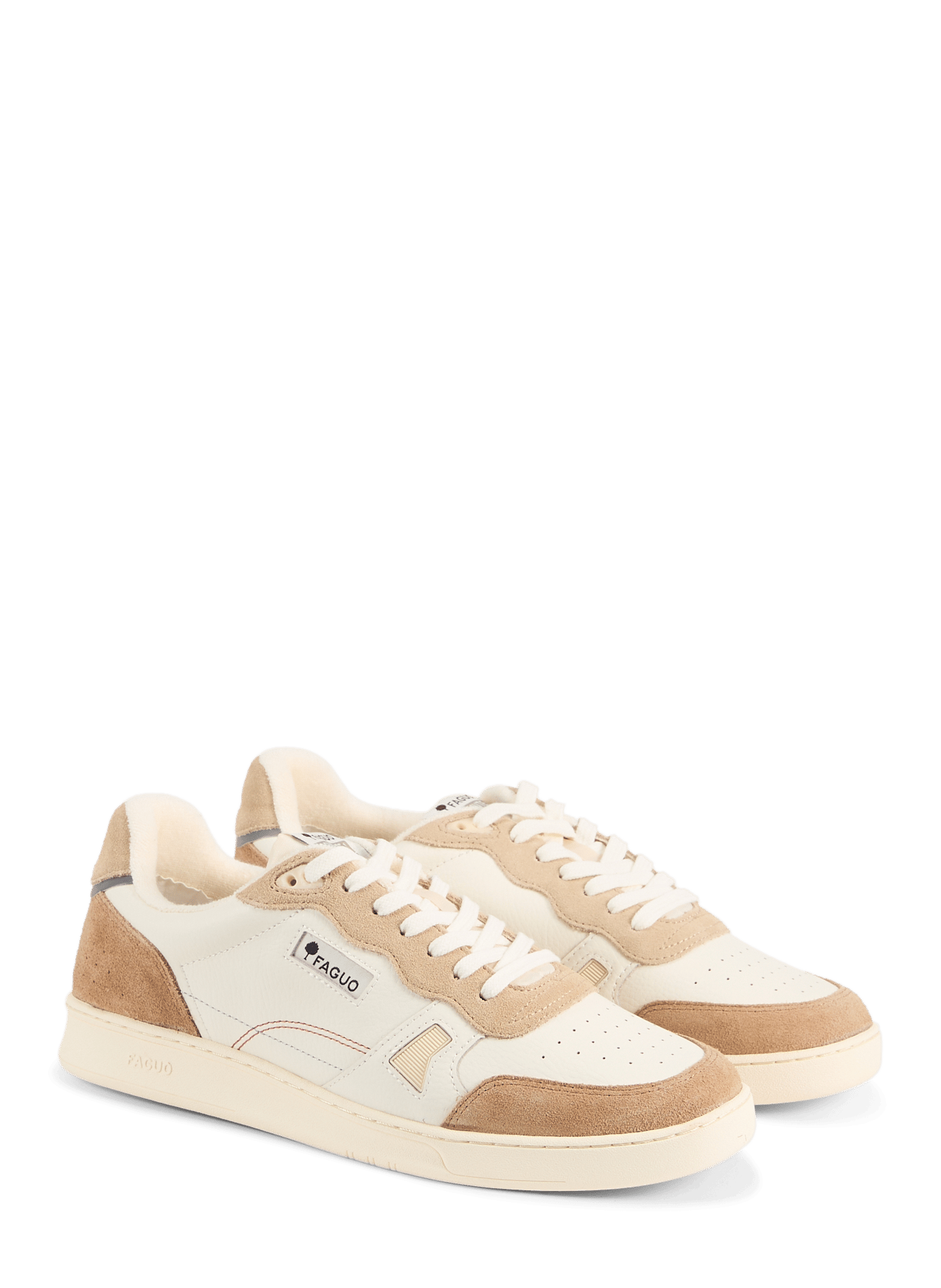 Mixed leather sneakers FAGUO Beige