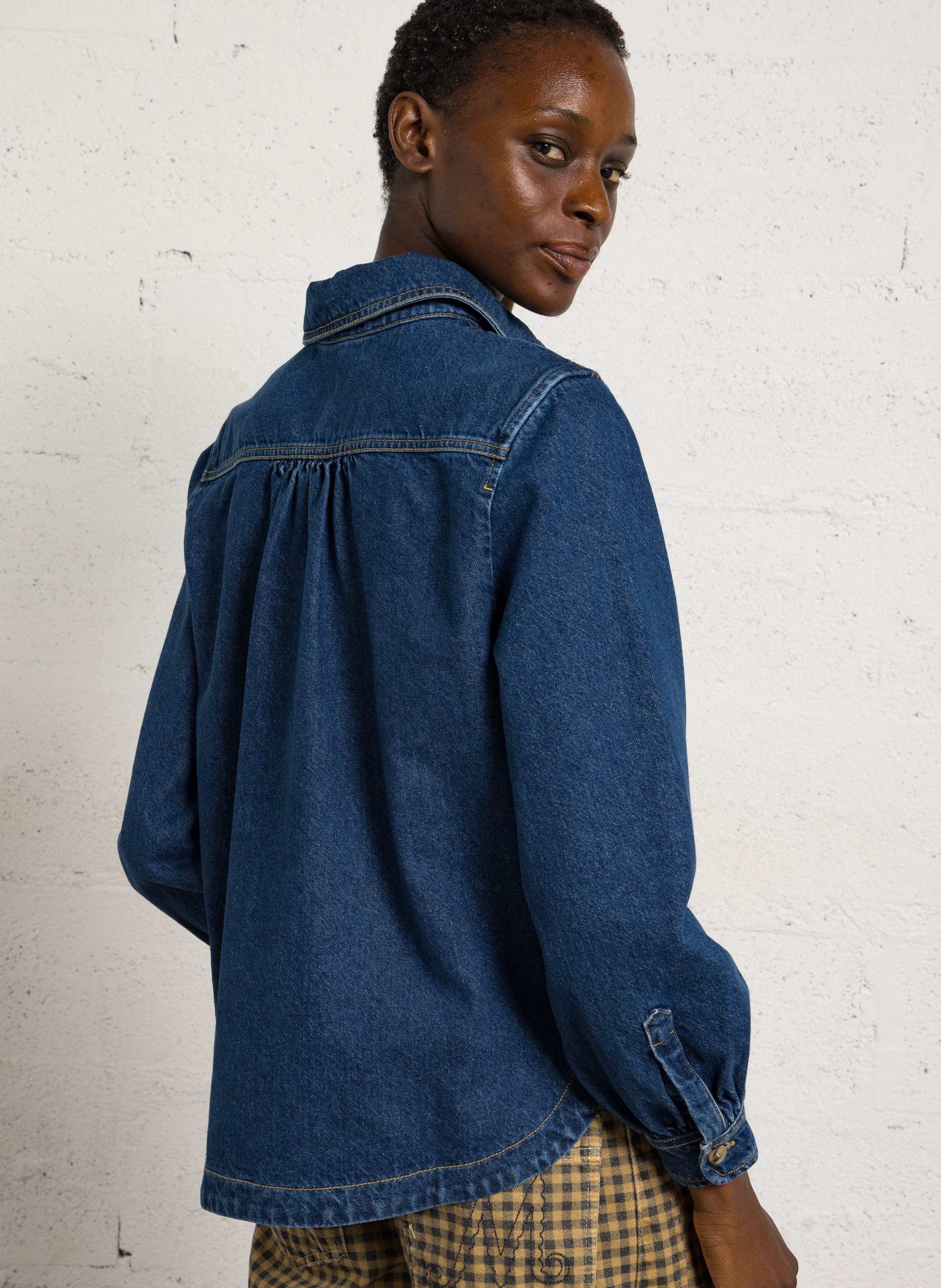 Blouse col polo en denim de coton heritage ARMOR-LUX Bleu