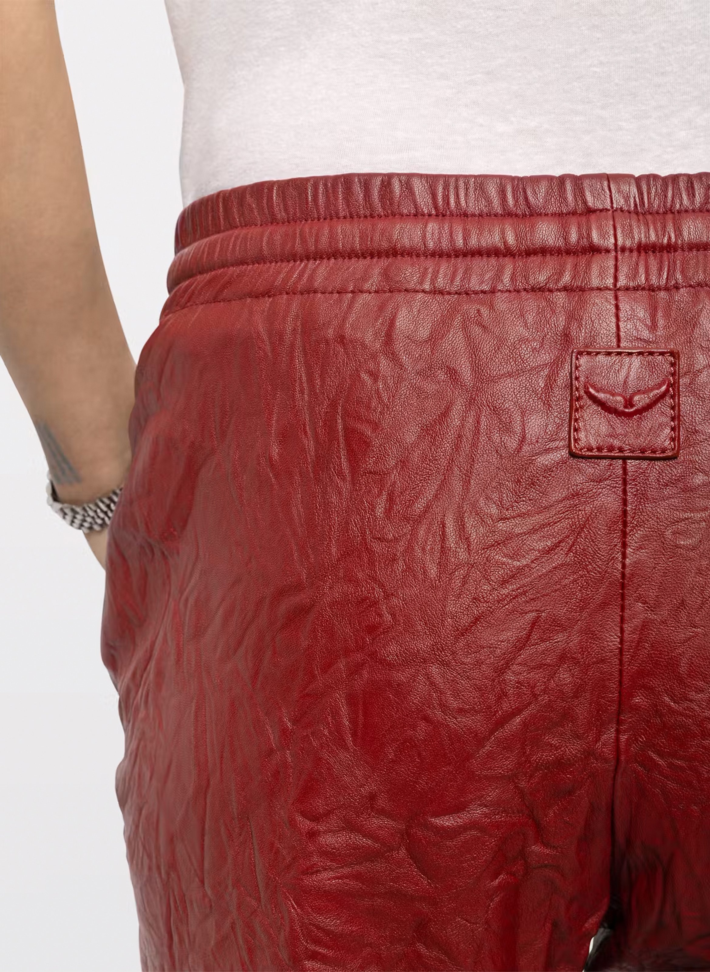 Rechte leren broek met zakken | Rood ZADIG&VOLTAIRE Dames