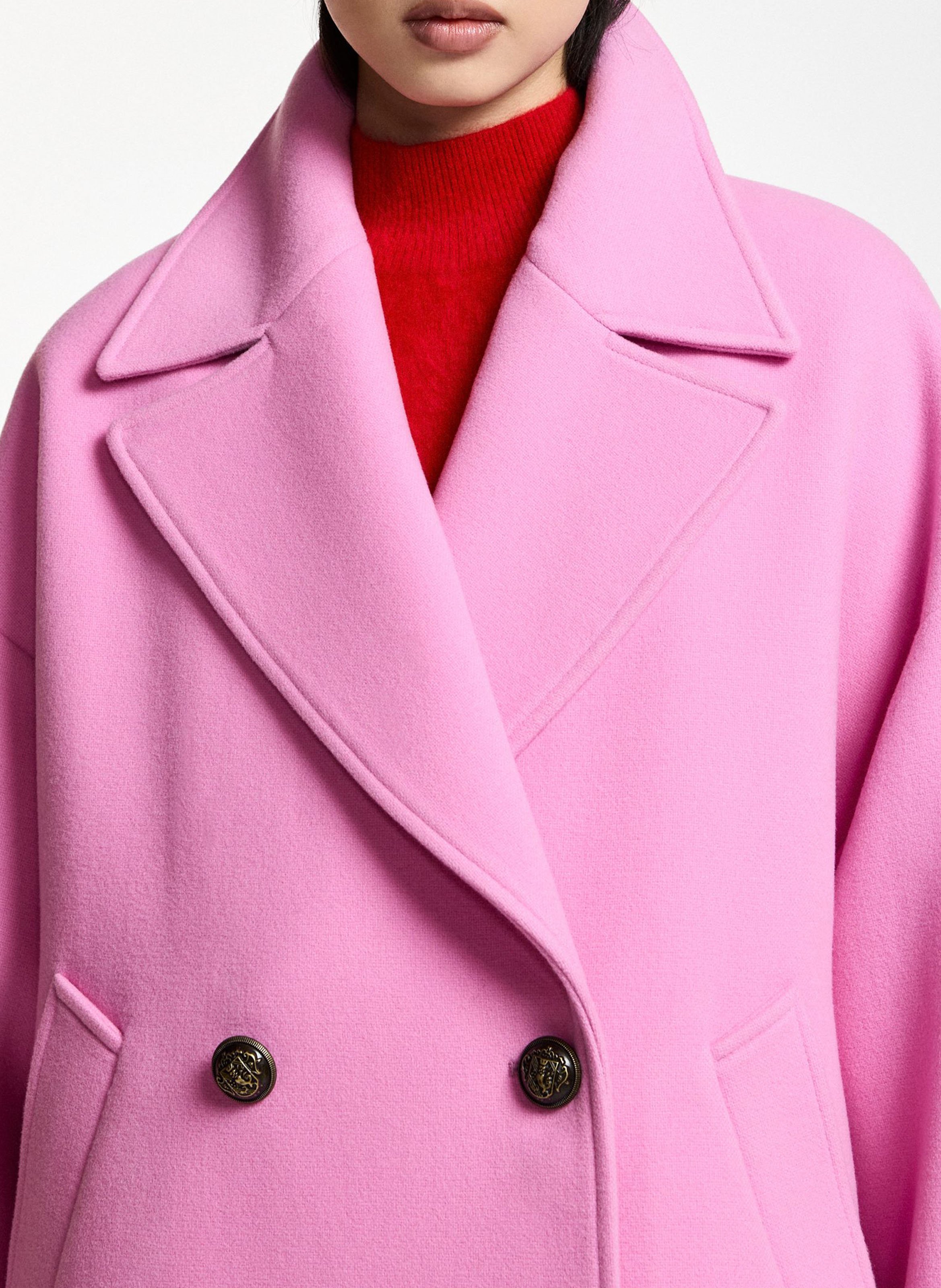 Manteau col taileur en laine kidney ESSENTIEL ANTWERP Rose