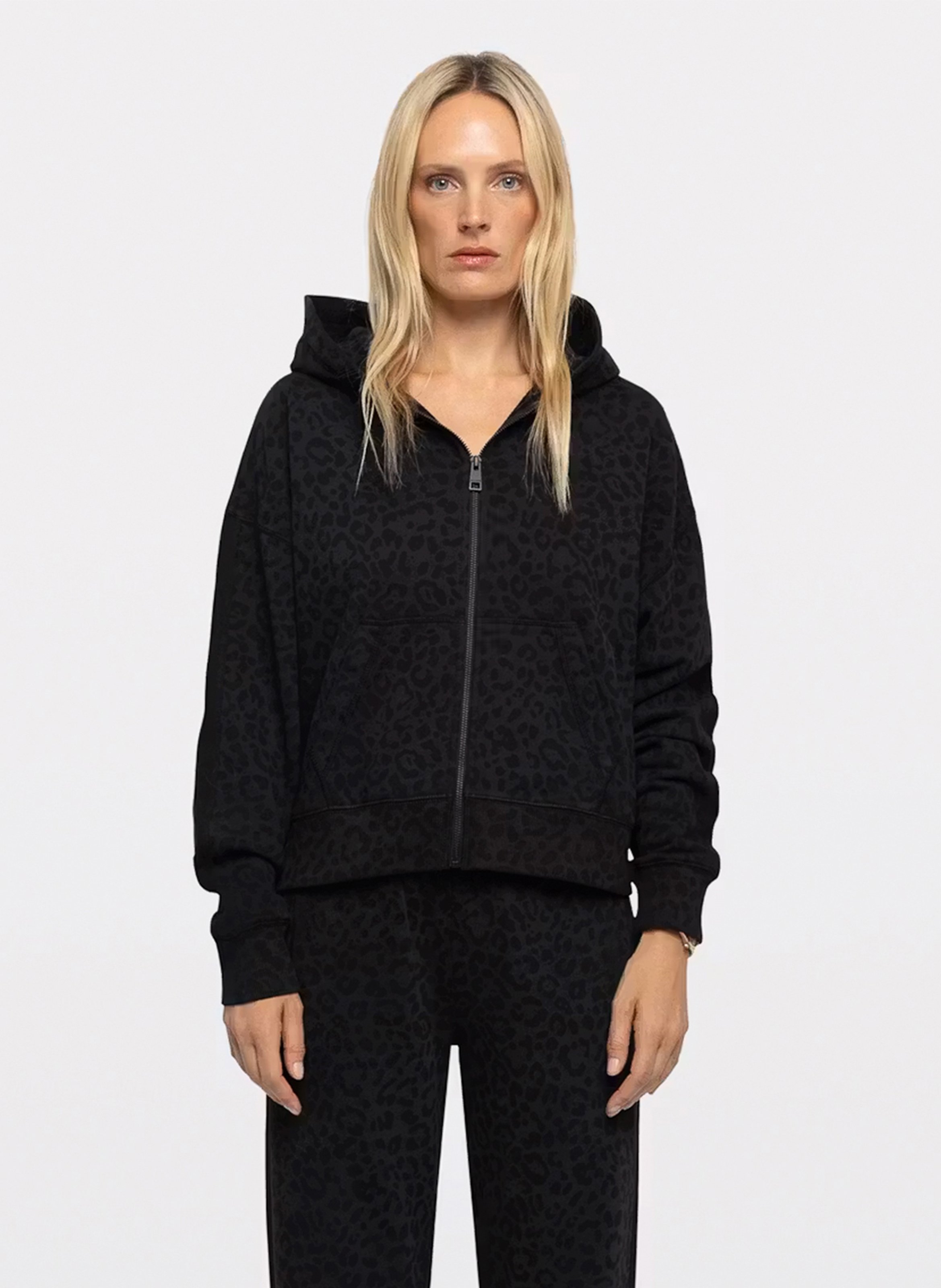 Leopardprint hoodie met rits ZADIG&VOLTAIRE Grijs