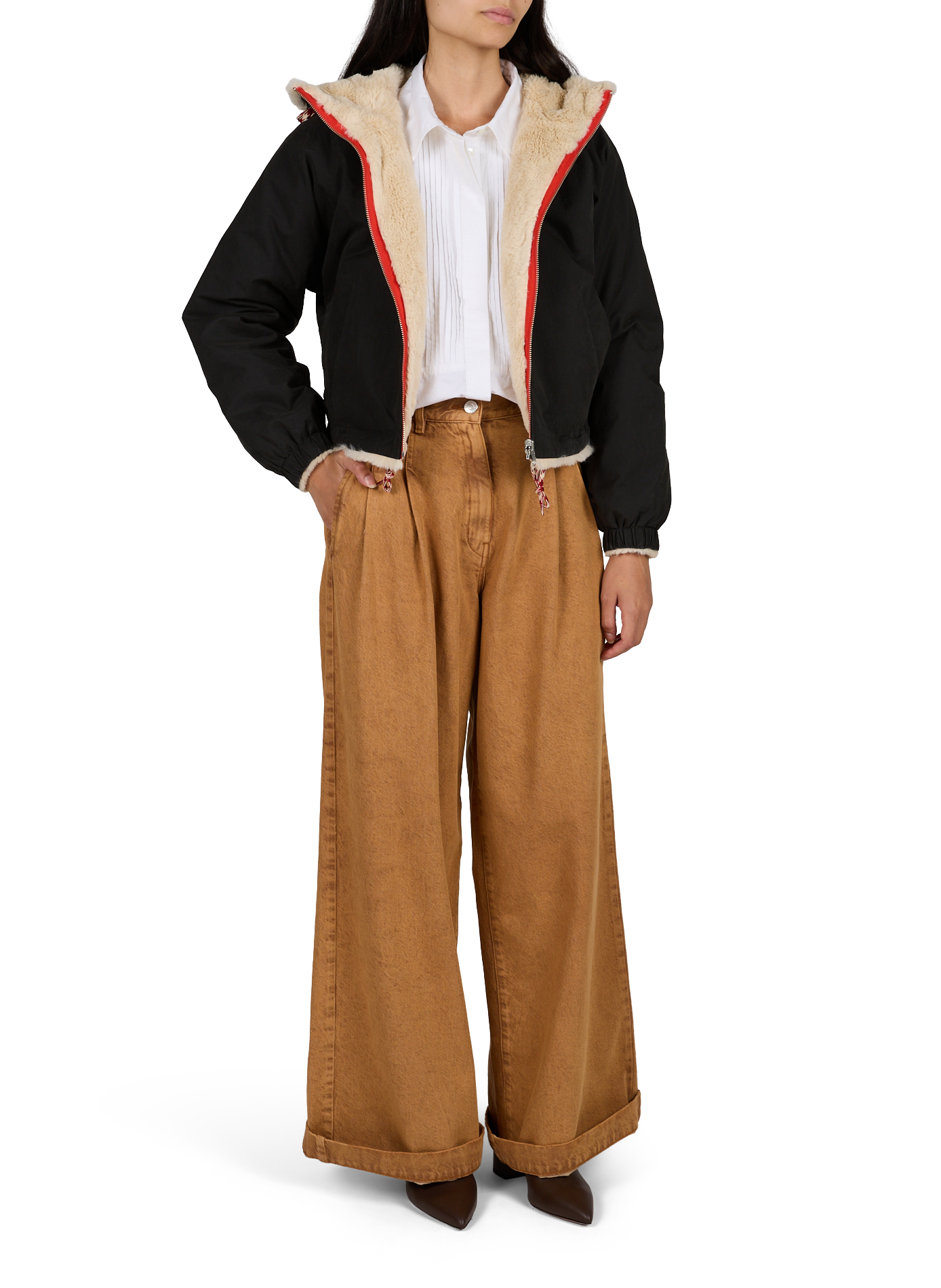 Weite Baumwolljeans BELLEROSE Braun