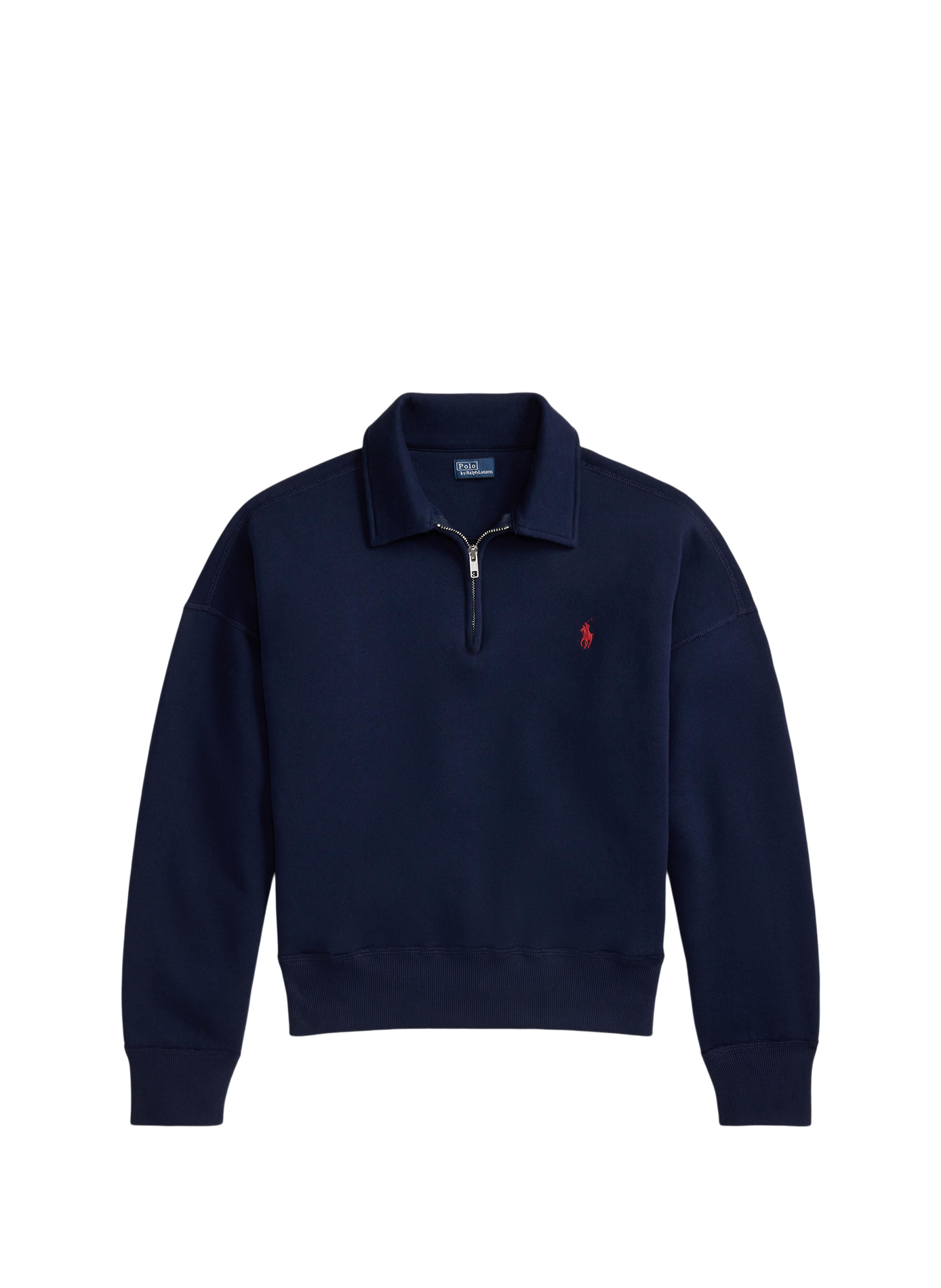 Kurzes Sweatshirt aus Baumwollmischung mit gesticktem Logo POLO RALPH LAUREN Blau