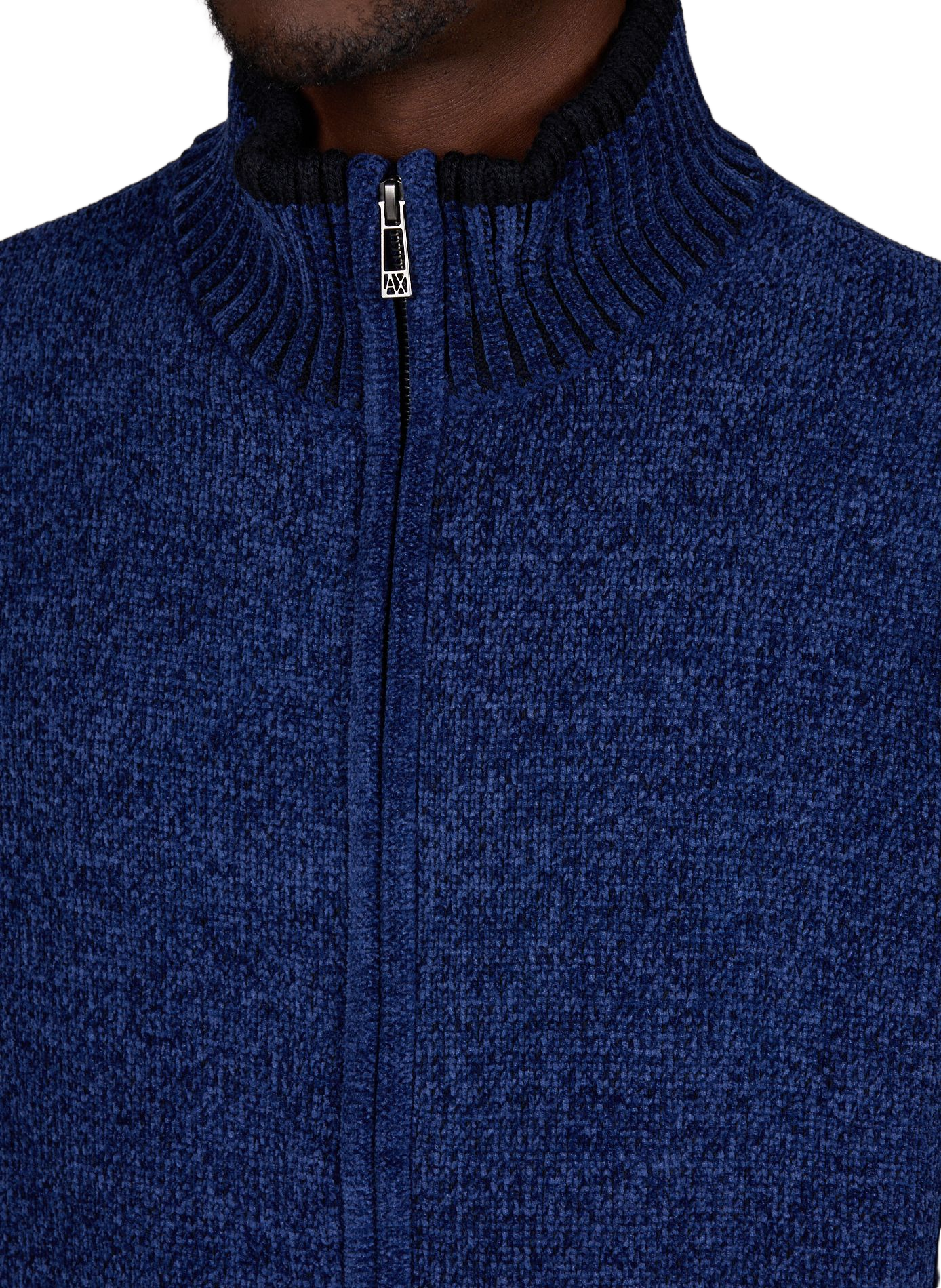 Straight knit sweater with high neck ARMANI EXCHANGE Blue