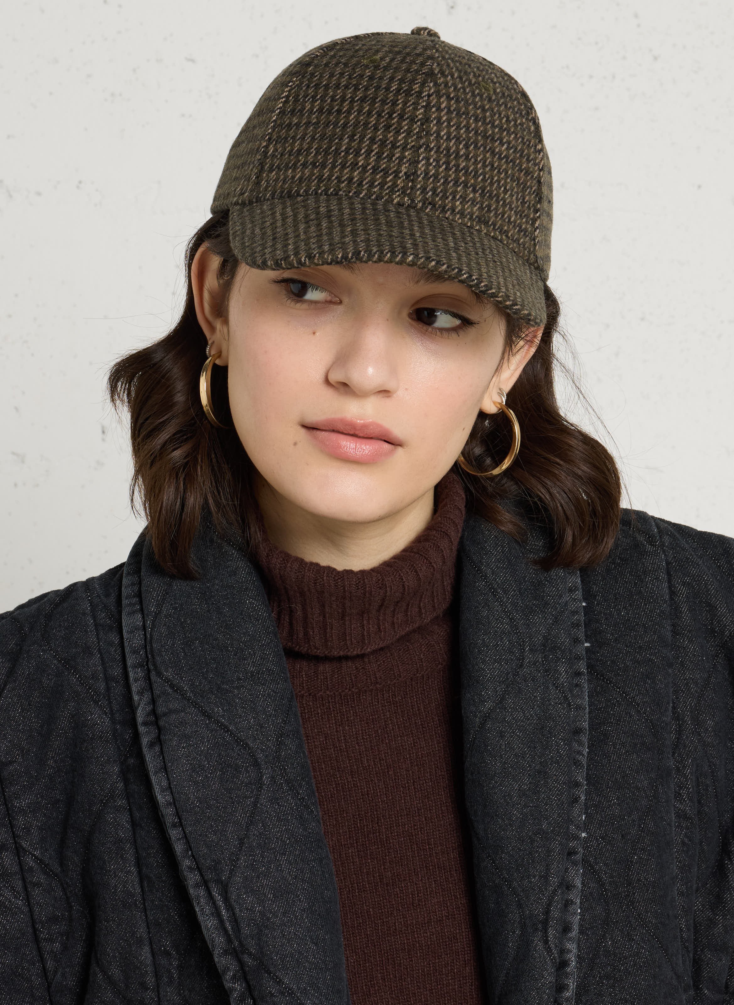 Casquette motif pied de poule gabby MAISON 123 Kaki