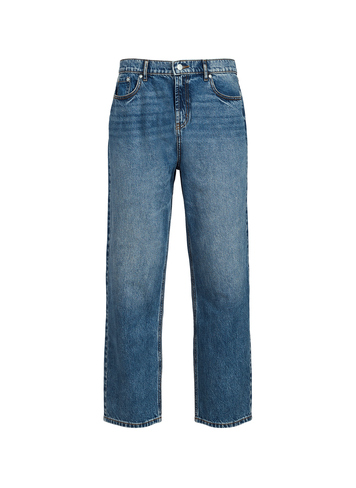 Jeans droit en coton BARBOUR Bleu