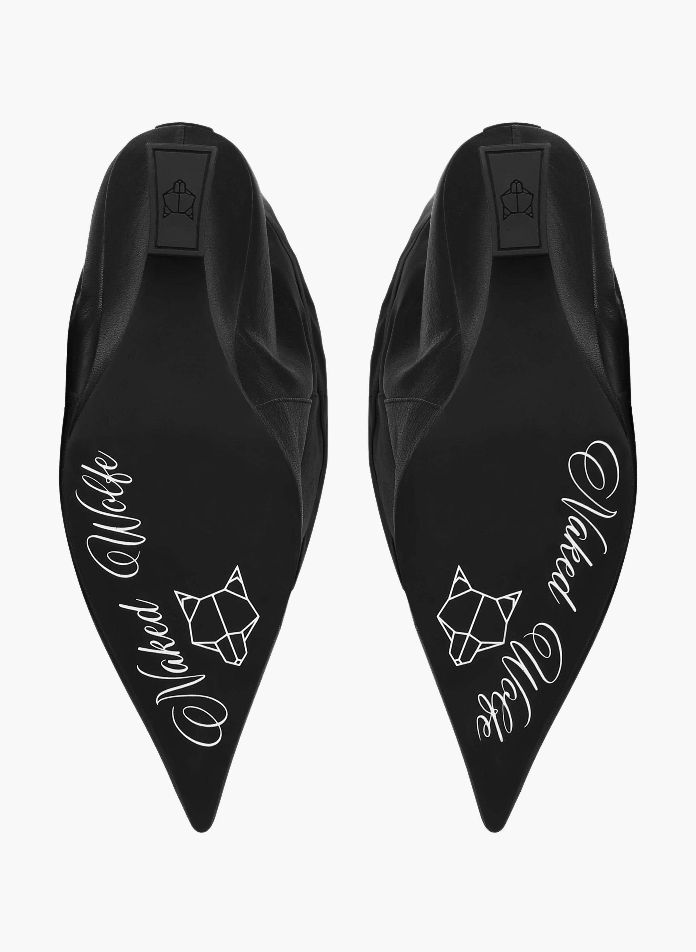 Leren harness-enkellaarzen | Zwart NAKED WOLFE Dames