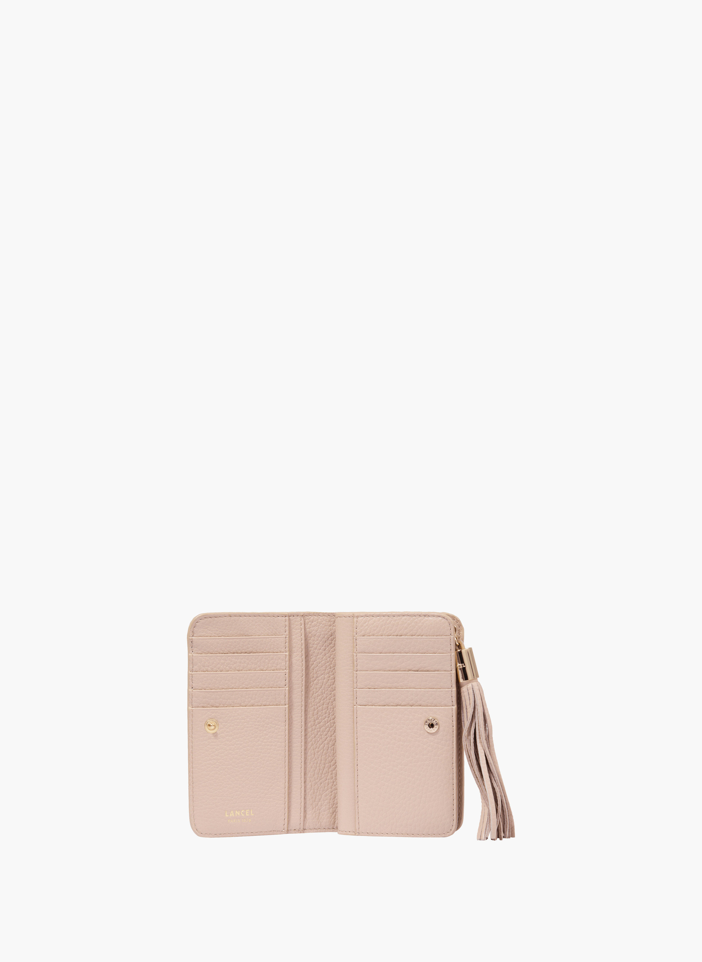 Compacte rechthoekige portefeuille van Lancel's Premier Flirt in leer. | Beige LANCEL Dames