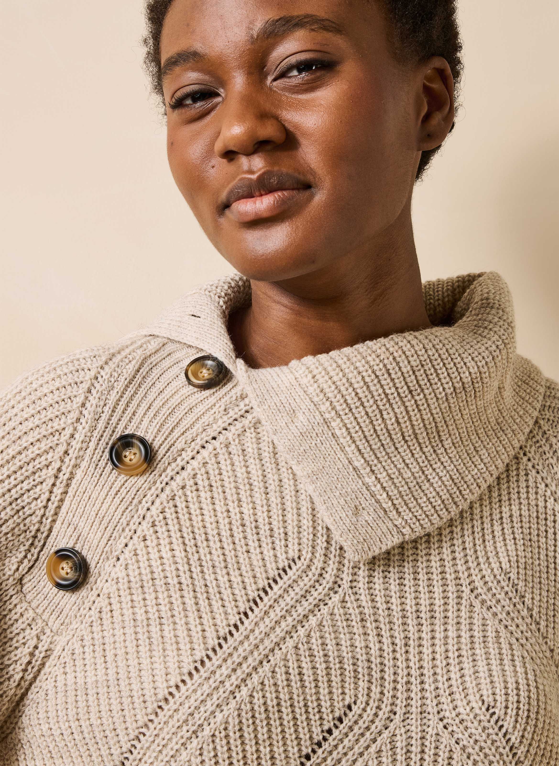 Oversized trui van een wolmix LA FEE MARABOUTEE Beige