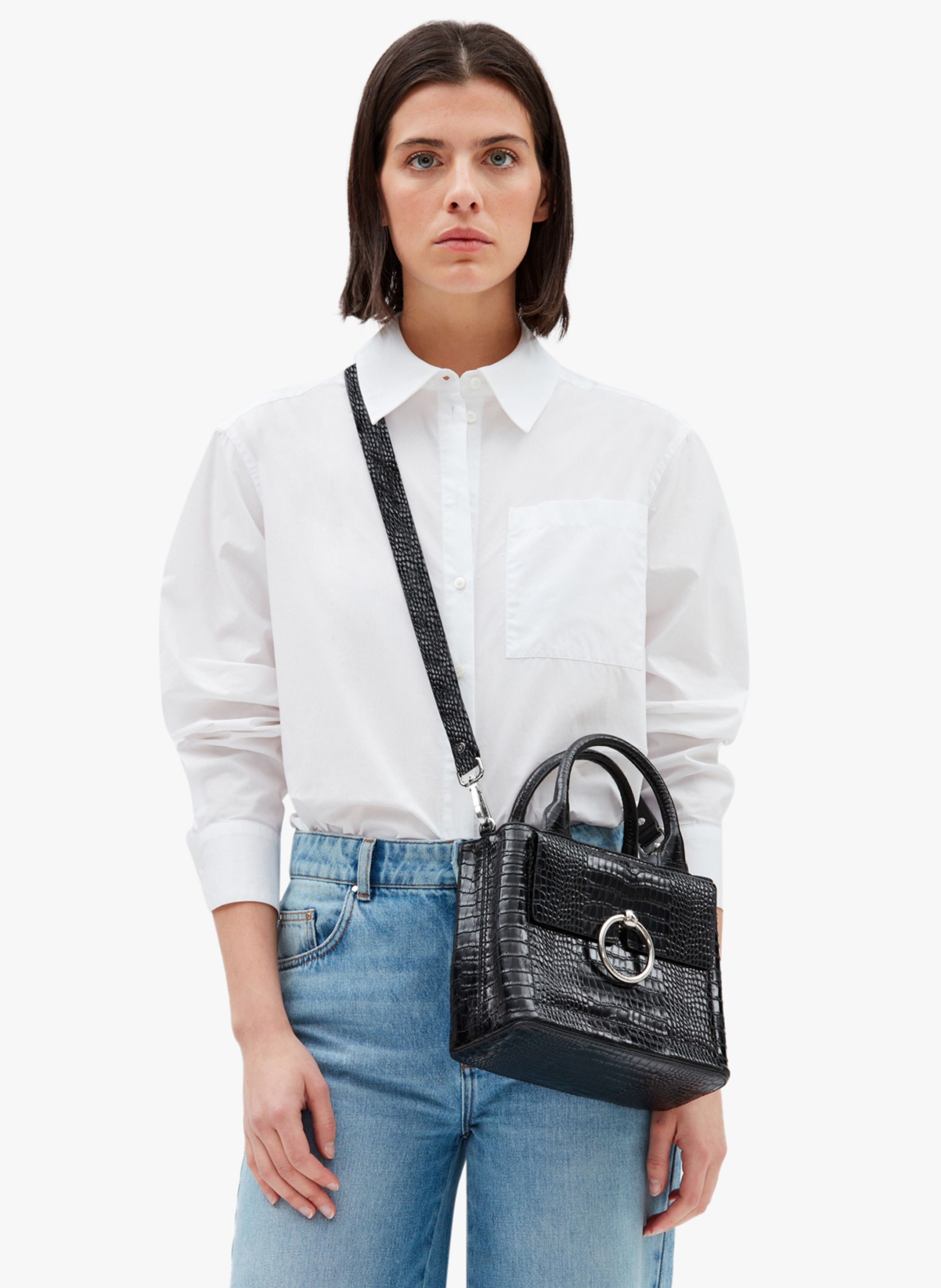 SAC MAIN EN CUIR ASPECT CROCO CLAUDIE PIERLOT pour FEMME