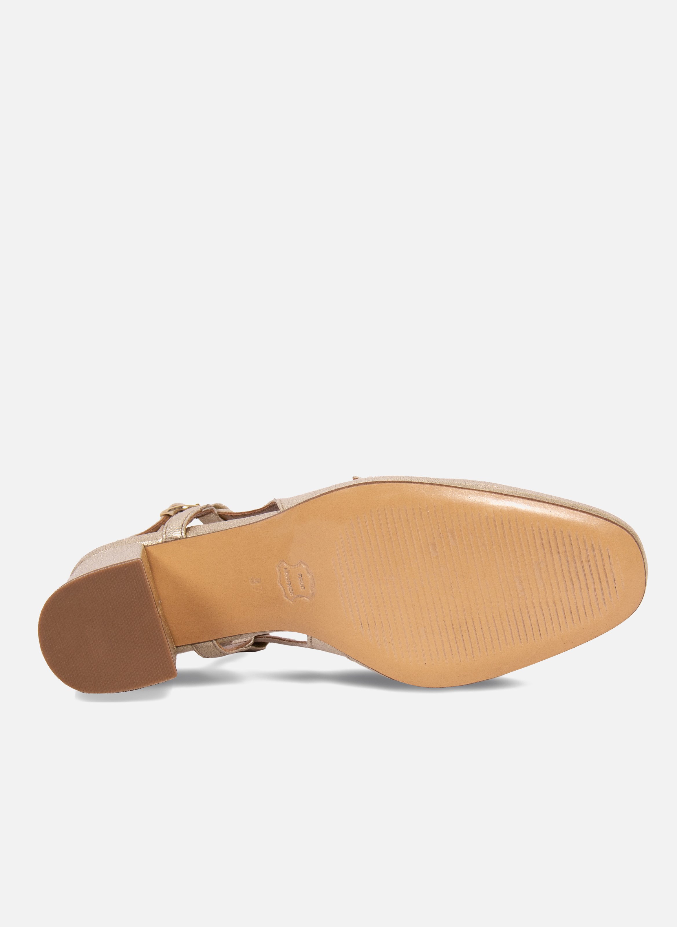 Escarpins slingback cuir metallisé JULES & JENN Doré