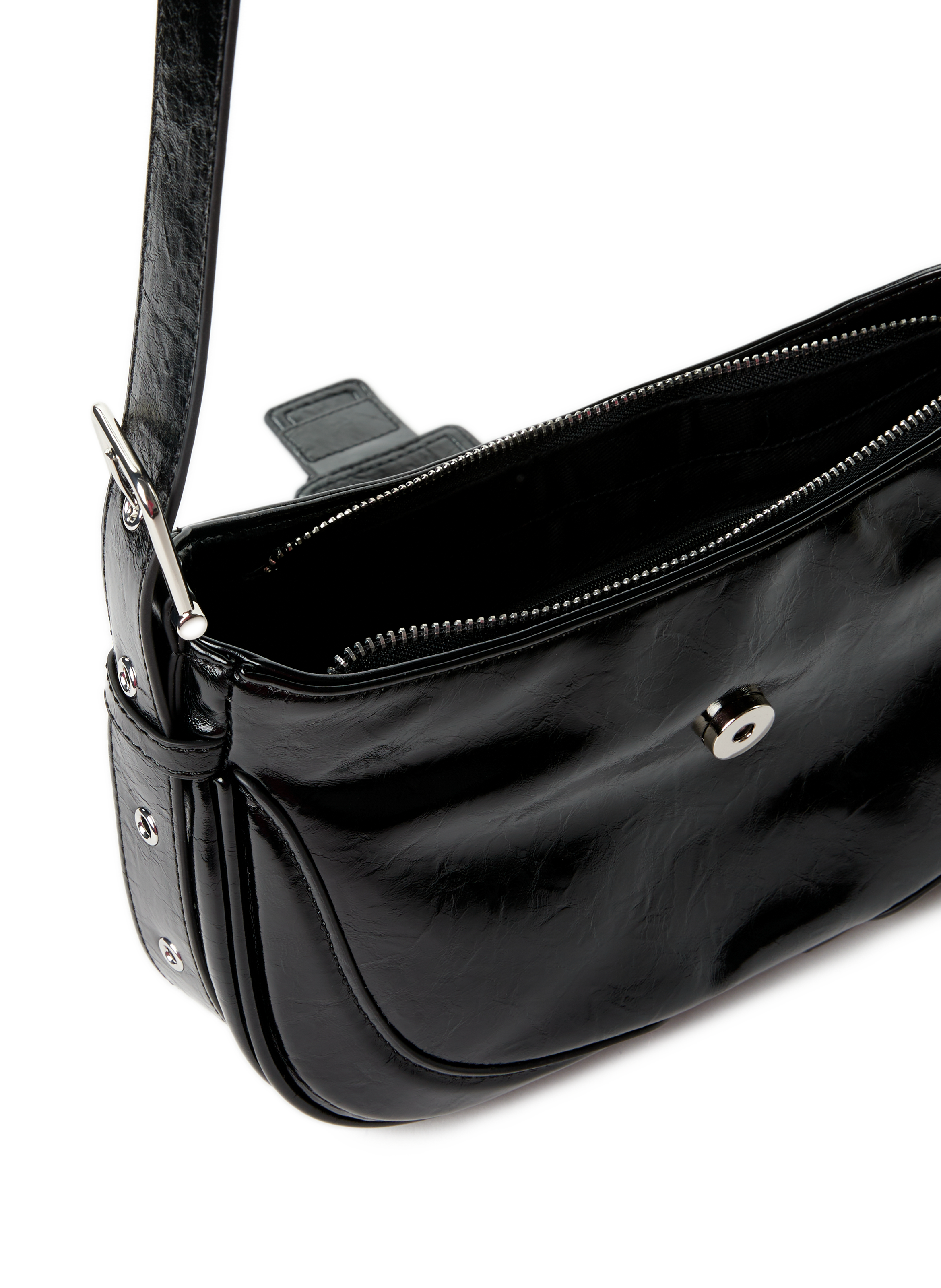 Sac à bandoulière verni AU PRINTEMPS PARIS Noir