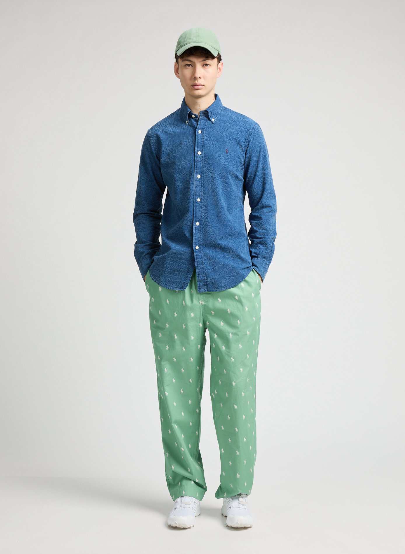 Seersucker cotton shirt POLO RALPH LAUREN Blue