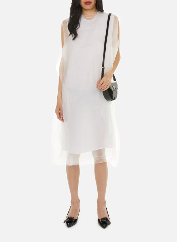 Silk voile midi dress White by PRADA PRADA Silk voile midi dress White