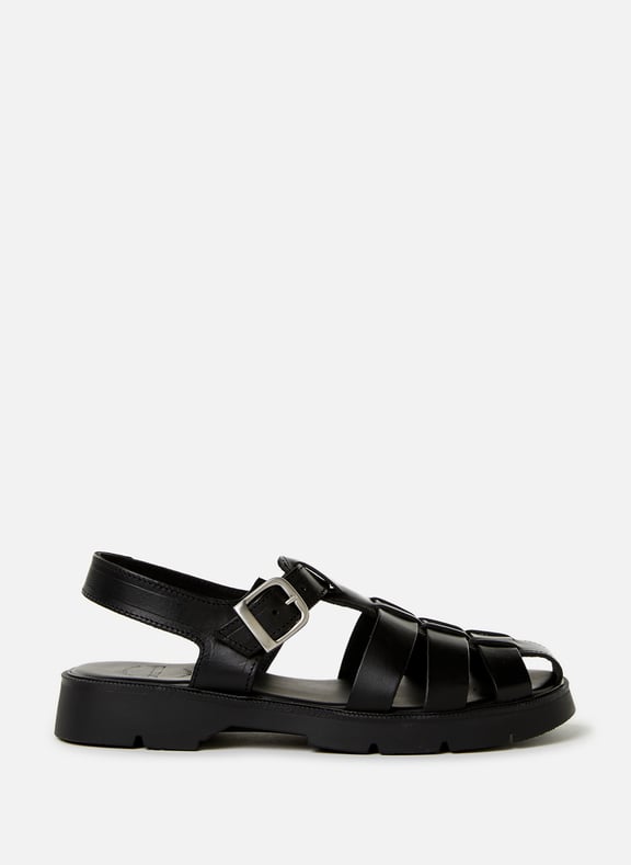 Sandales à talon en cuir Babord VGT Noir by KLEMAN KLEMAN Sandales à talon en cuir Babord VGT Noir