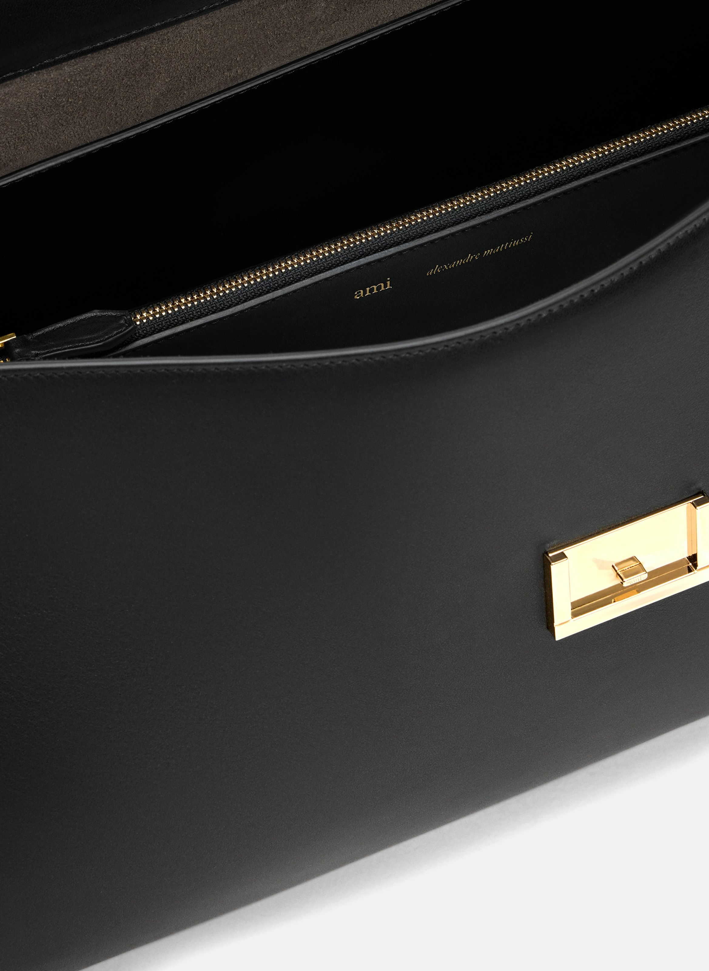 Sac Mimi En Cuir Lisse unisexe AMI PARIS Noir