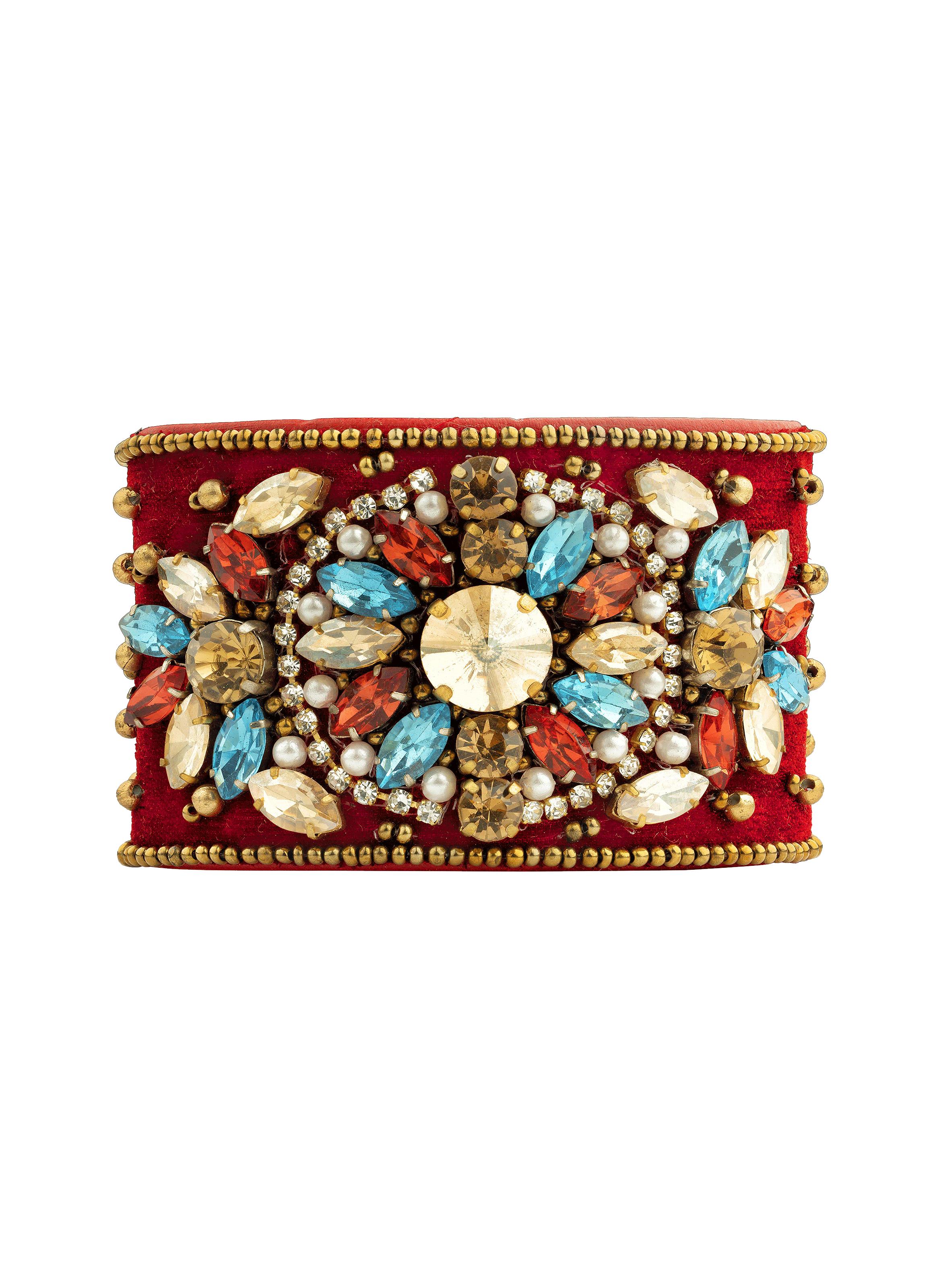 Bracelet manchette réglable de perles berto HIPANEMA Rouge