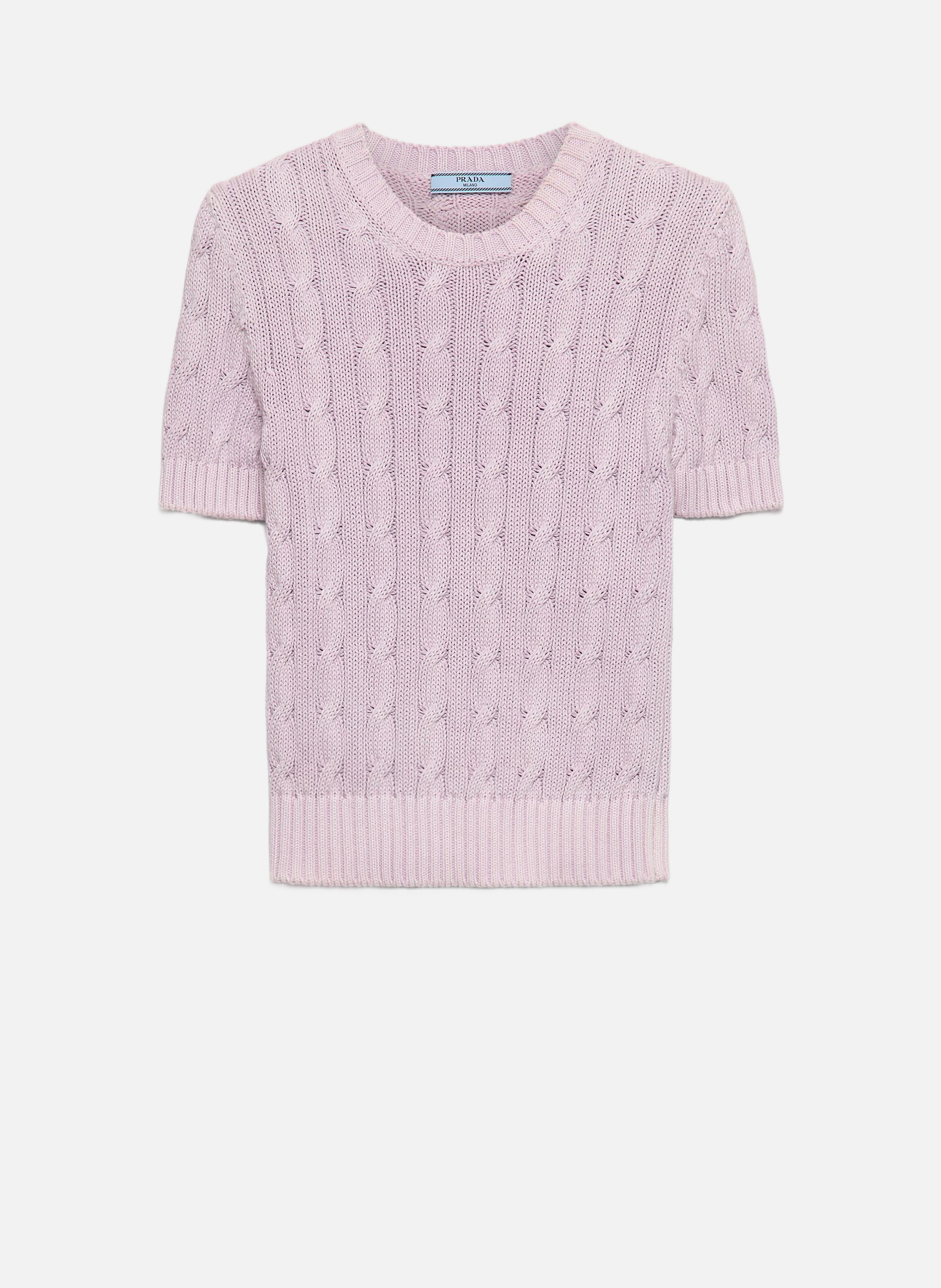 Pull à col rond en coton PRADA Violet