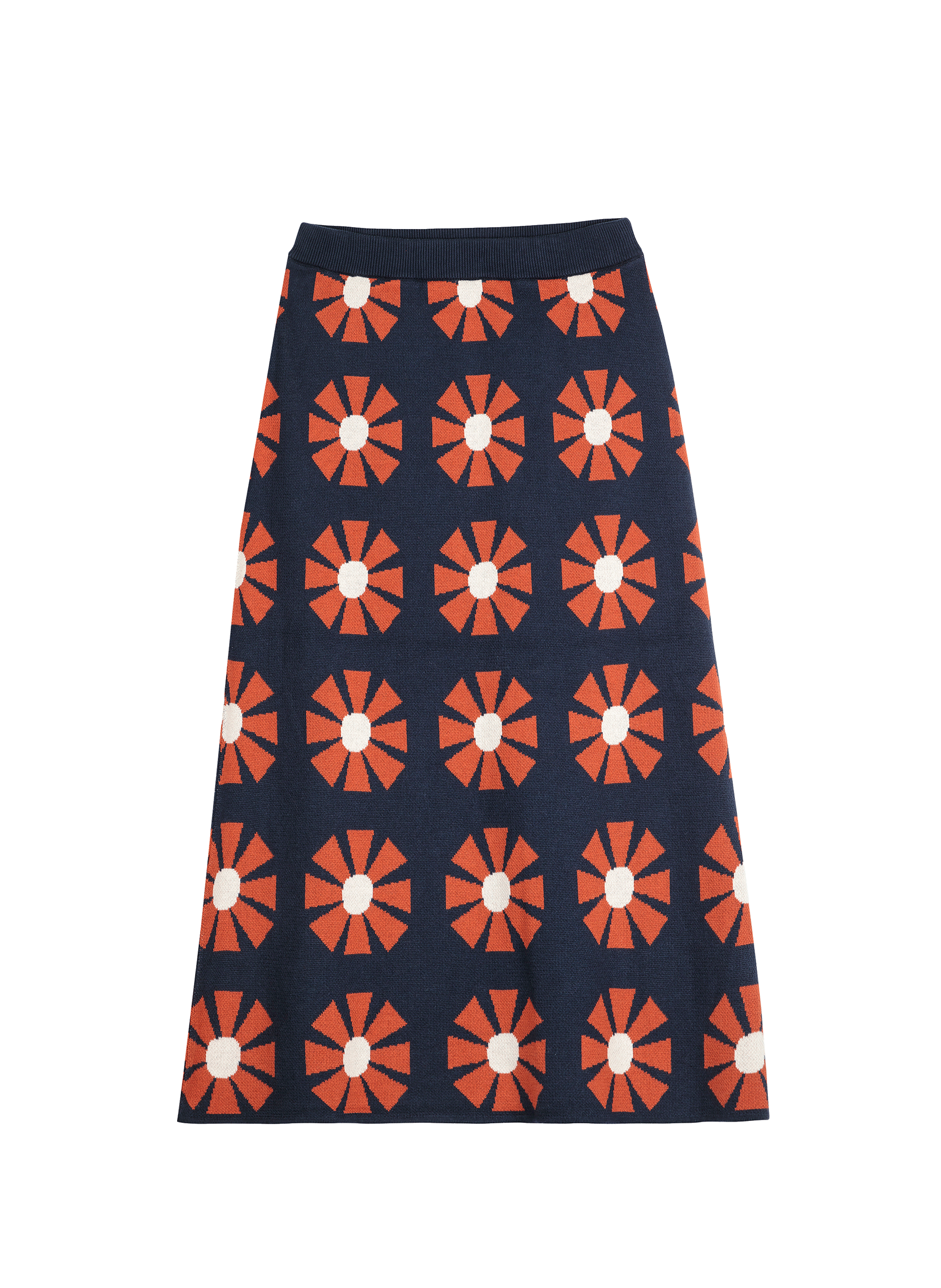 Jupe droite midi imprimée en coton BOBO CHOSES Bleu