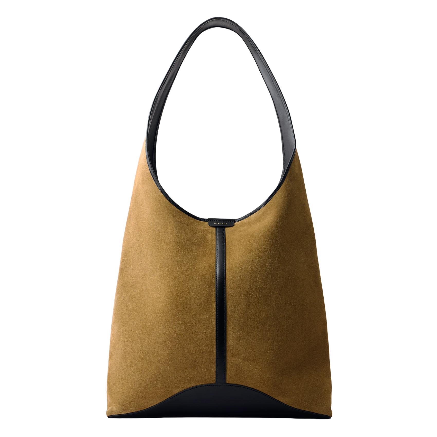 SOEUR Cabas souple uni en cuir velours delice Marron