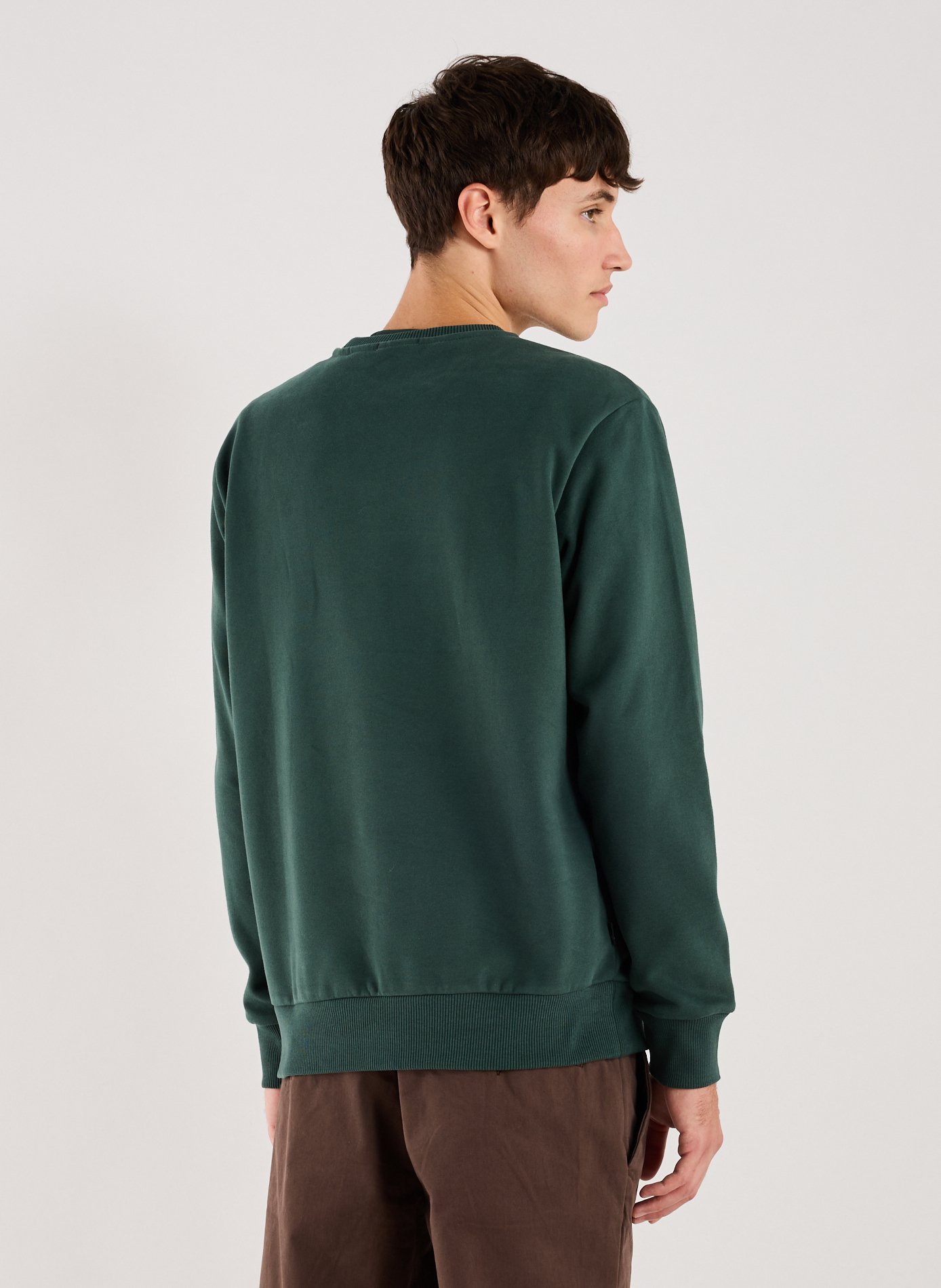 Straight embroidered cotton sweatshirt TIMBERLAND Green