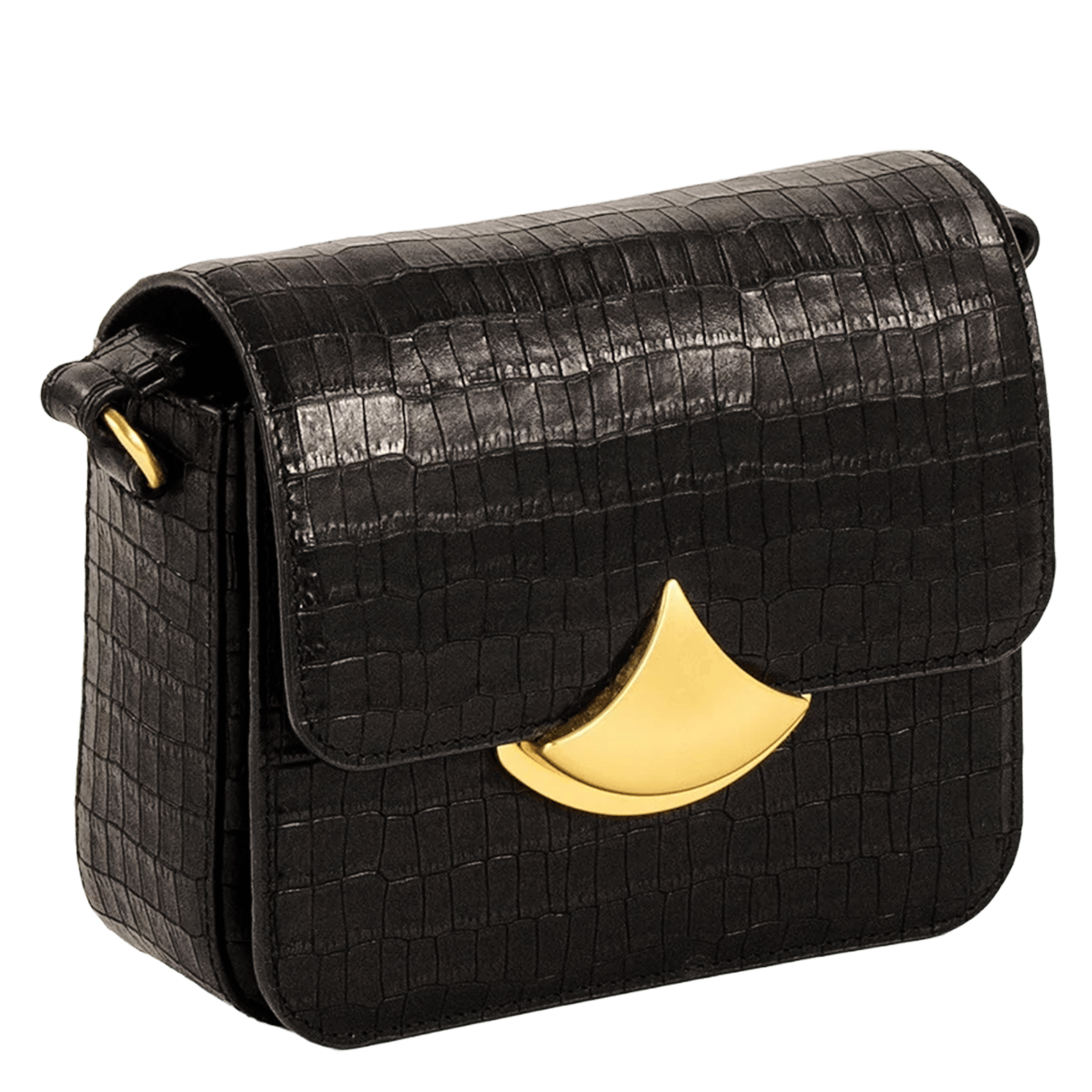 Sac bandoulière en cuir effet crocodile diviluz mimo e SESSUN Noir