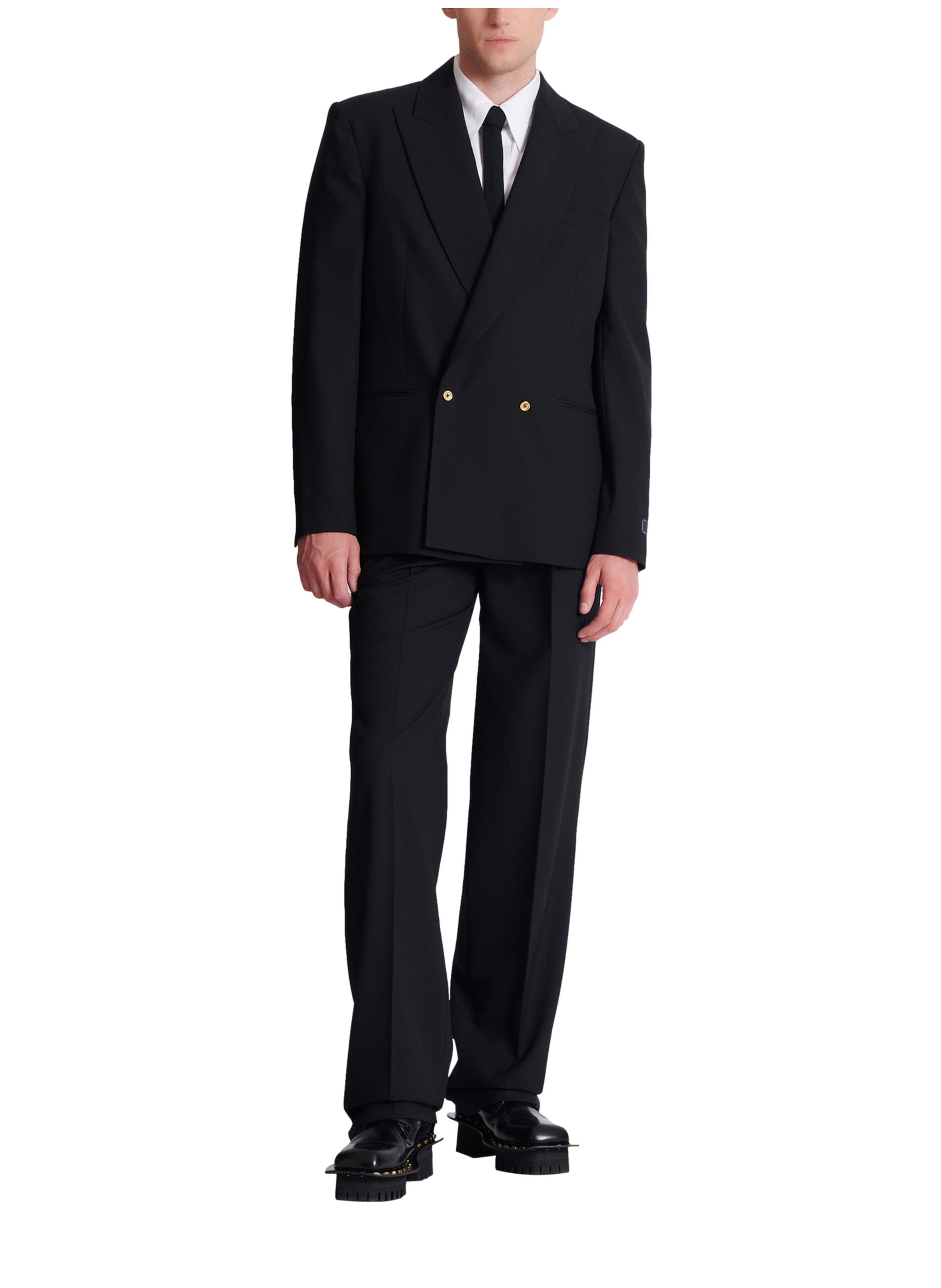 Blazer 2 boutons en laine BALMAIN Noir