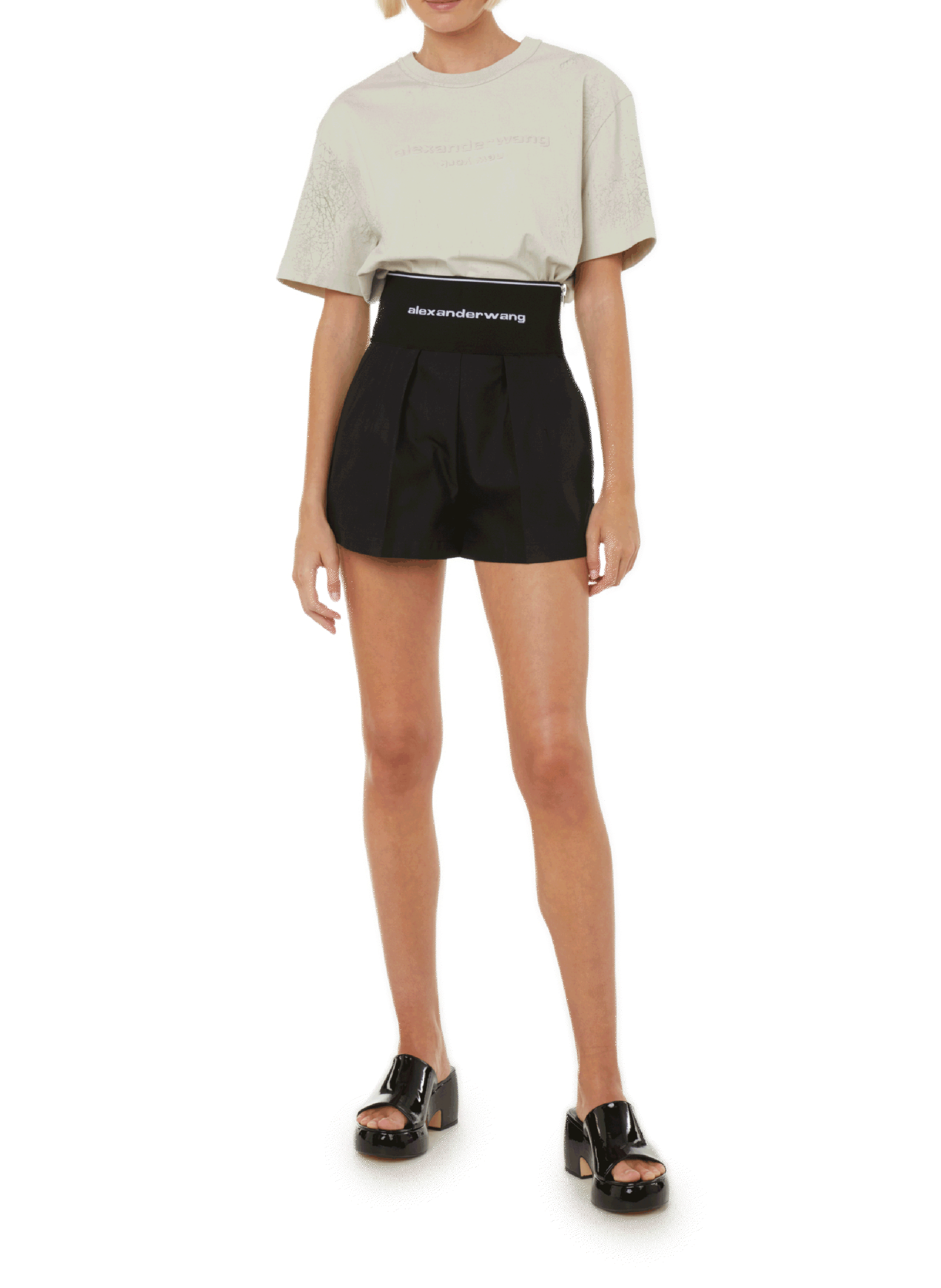 Cotton T-shirt with logo  ALEXANDER WANG Grey