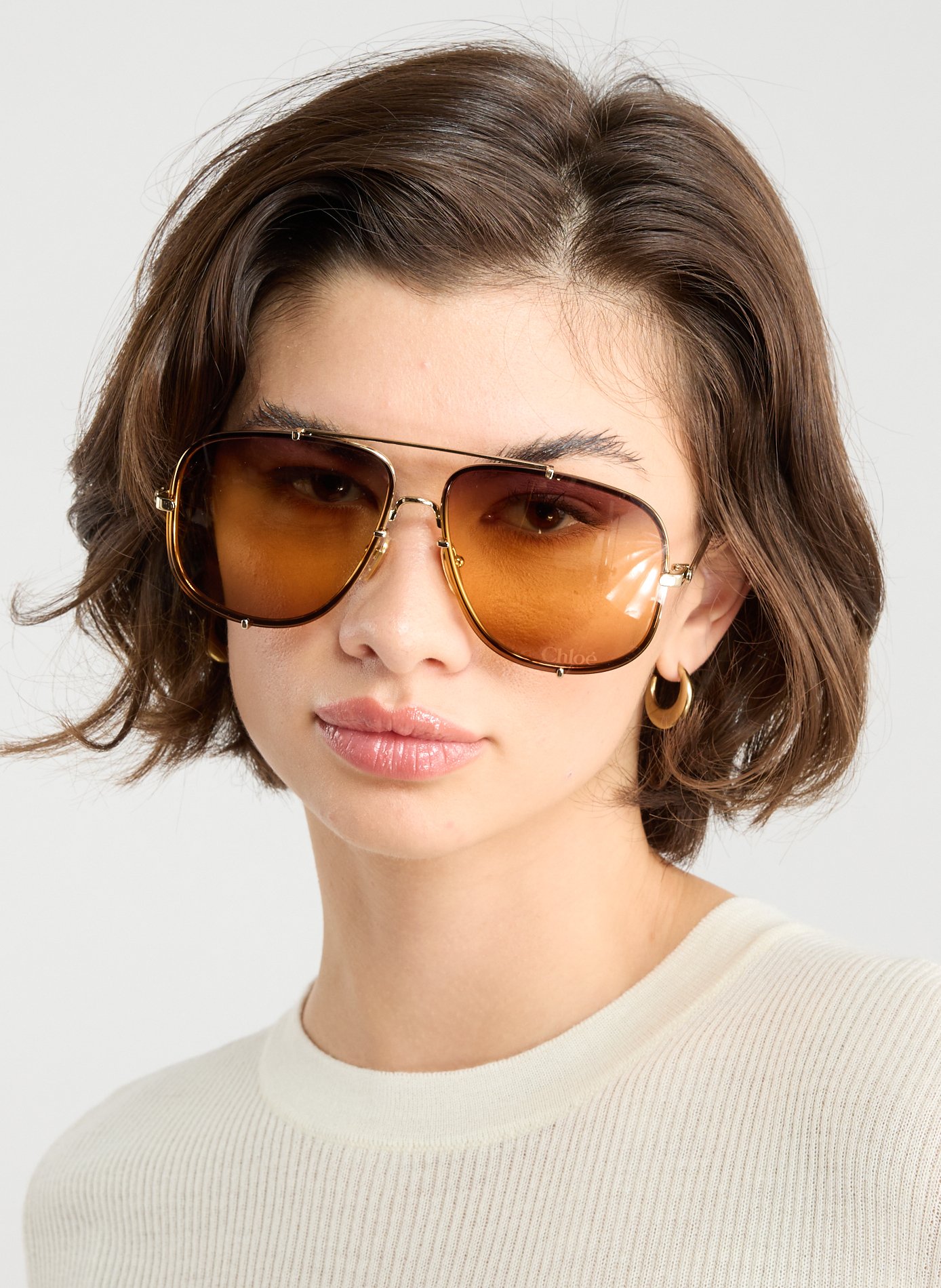 Lunettes de soleil aviateur CHLOÉ Doré