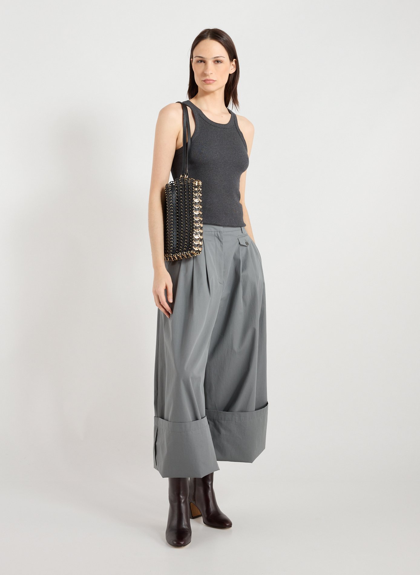 Pantalon large à fronces TIBI Gris