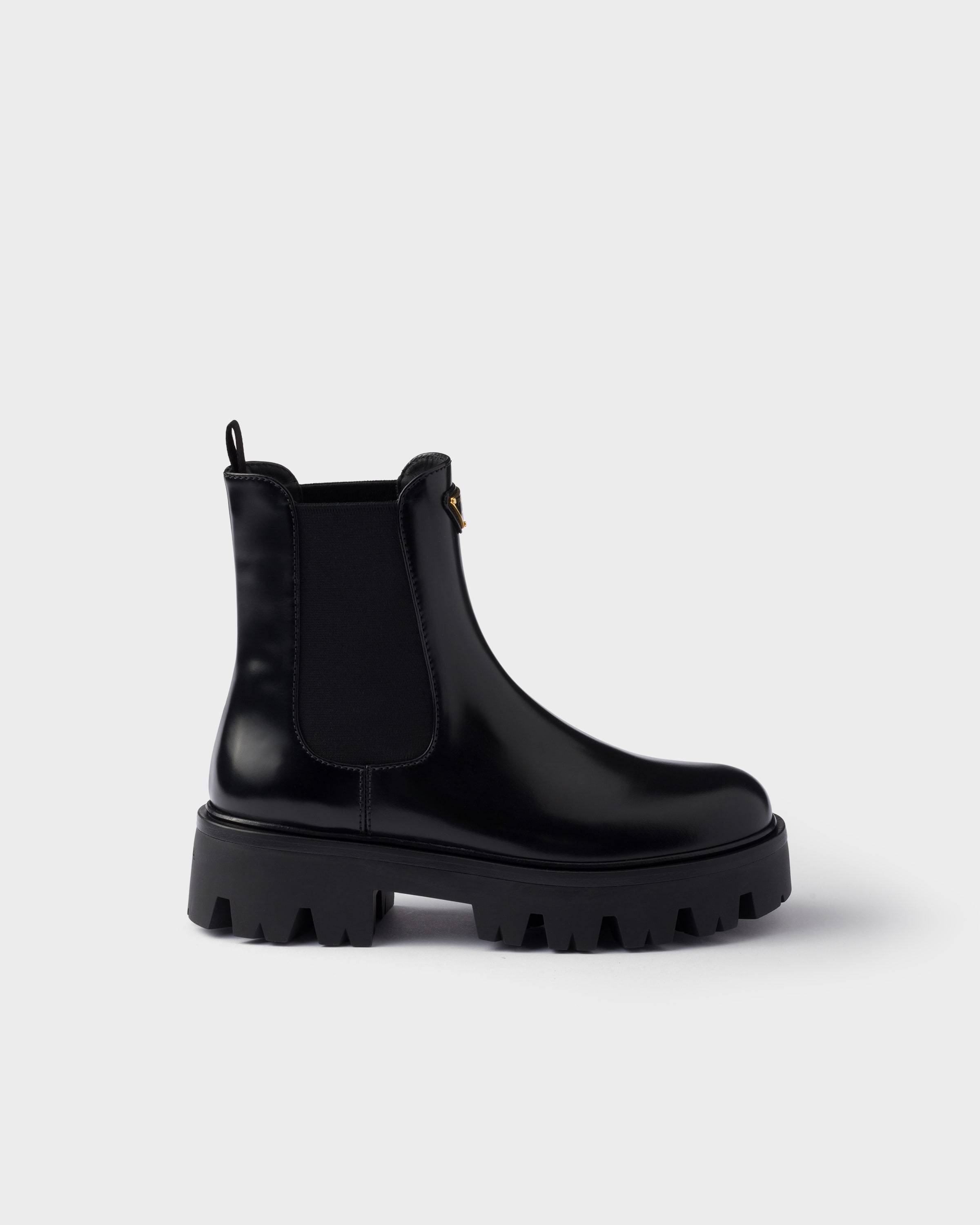 Bottines en cuir brossé PRADA Noir