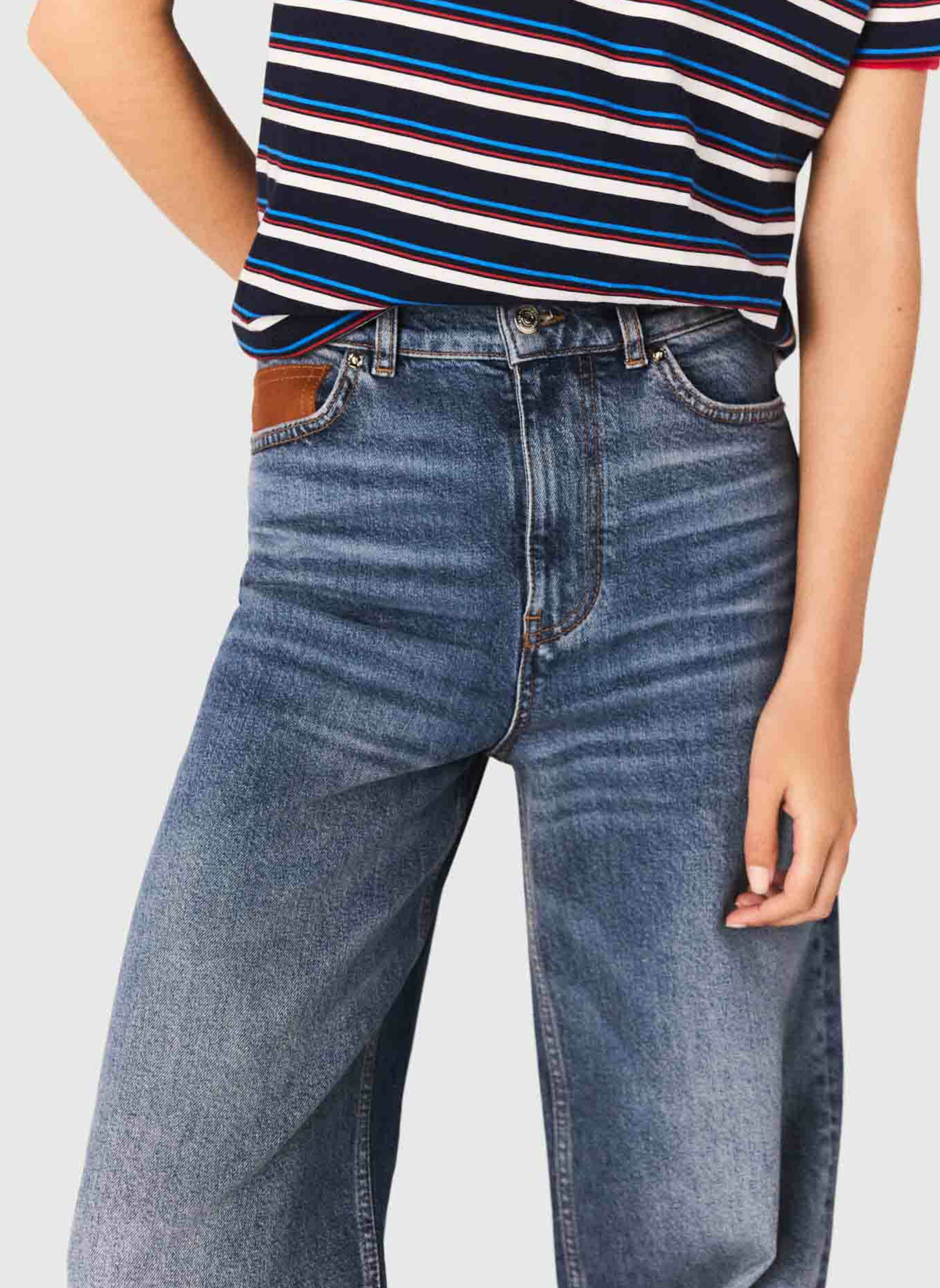 Jean large en coton mélangé MAJE Bleu