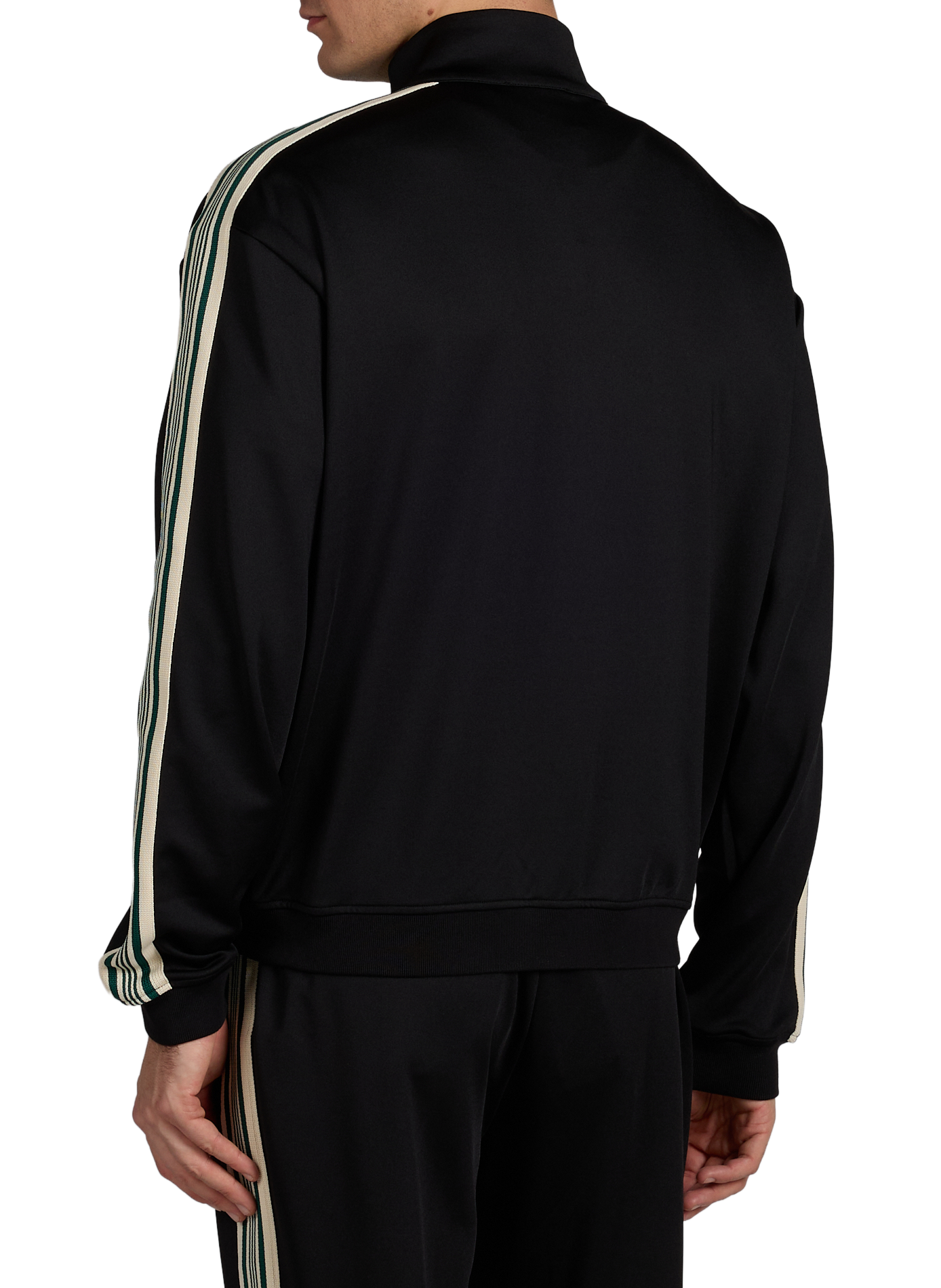 Jacket with high collar and contrasting stripes. REPRESENT Black