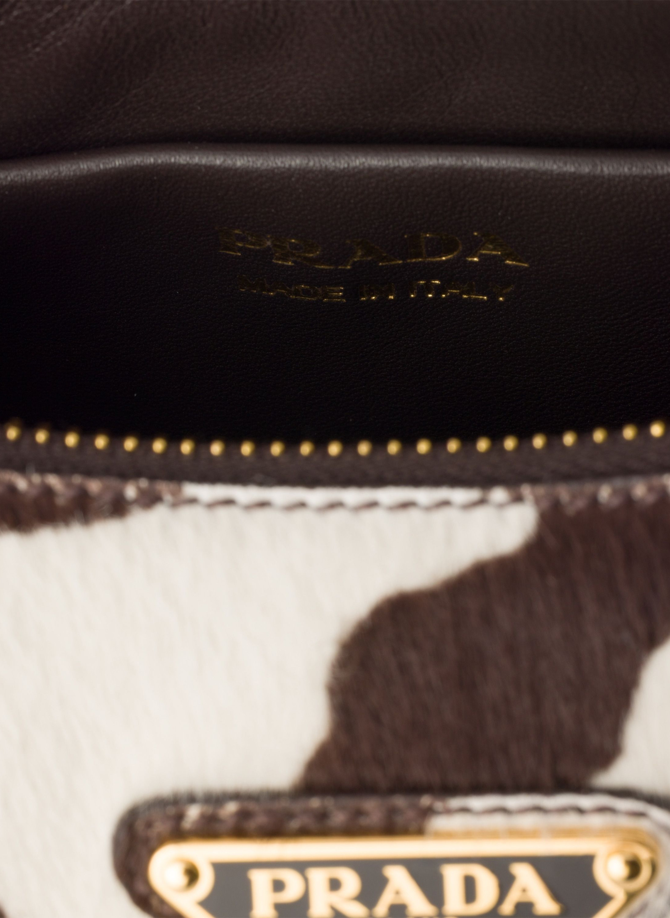 Mini sac porté épaule en cuir imprimé prada arqué PRADA Blanc