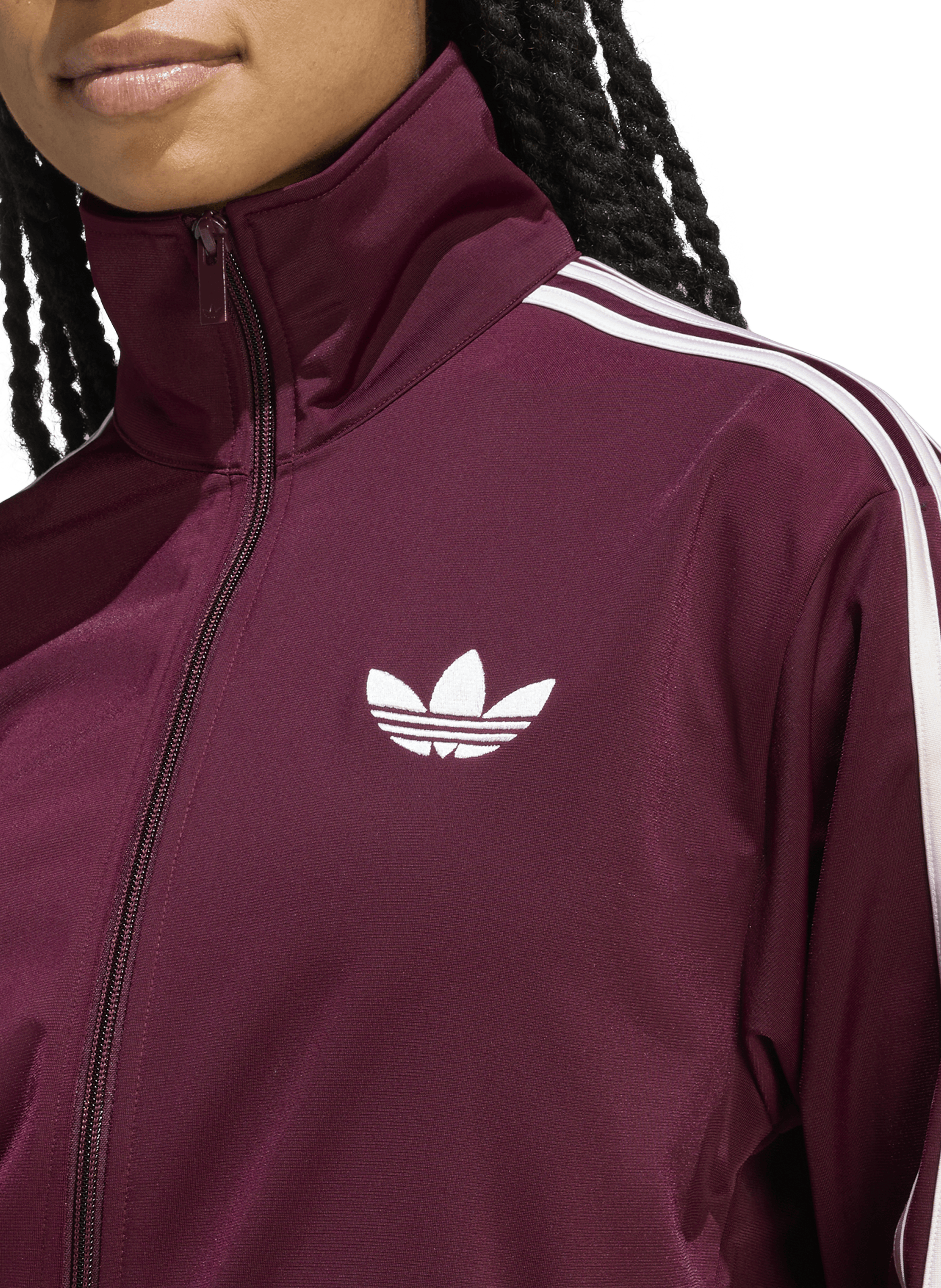 Jacket with high neck logo ADIDAS Brown