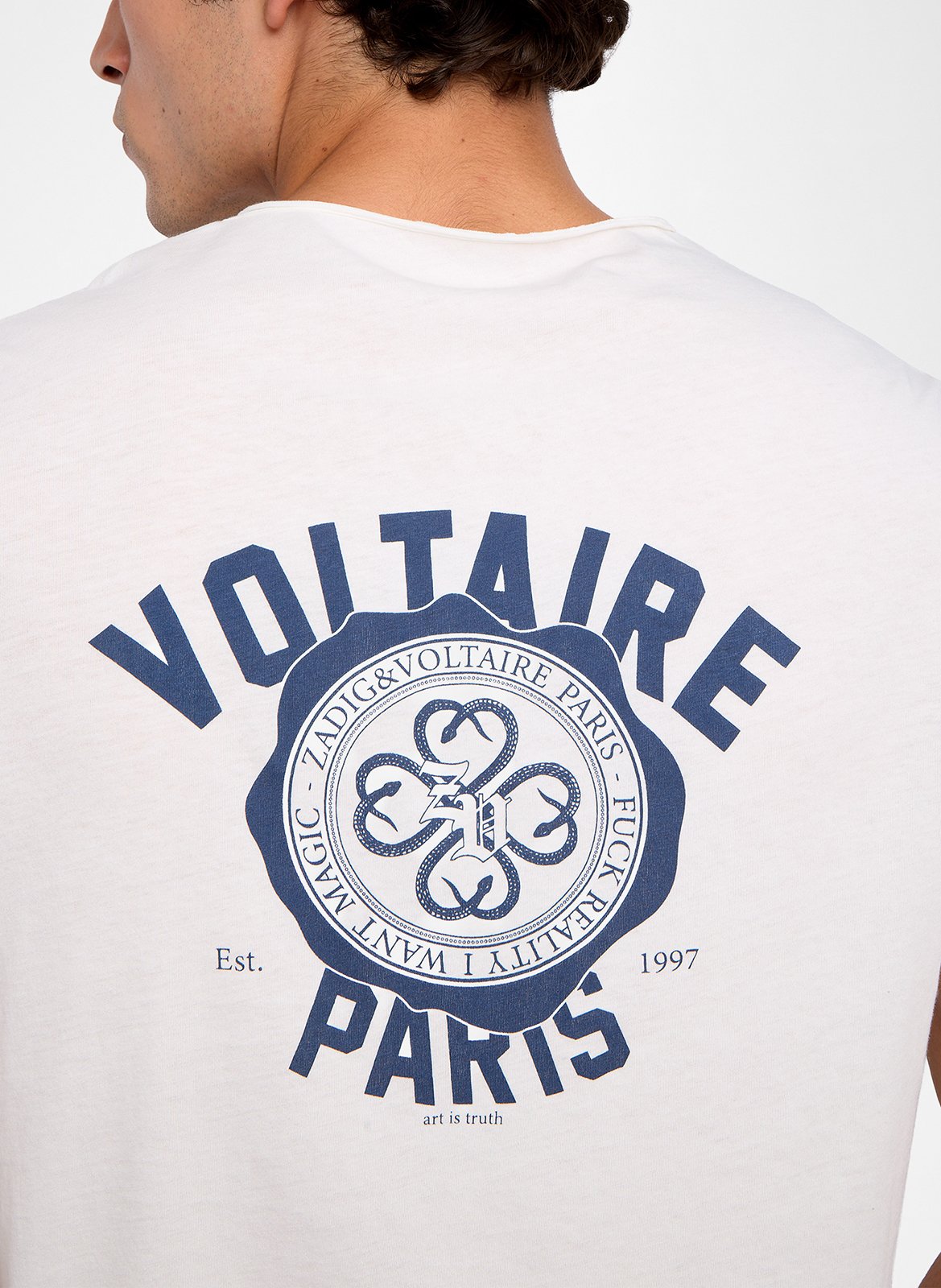 Tee-shirt droit imprimé dos monastir ZADIG&VOLTAIRE Blanc