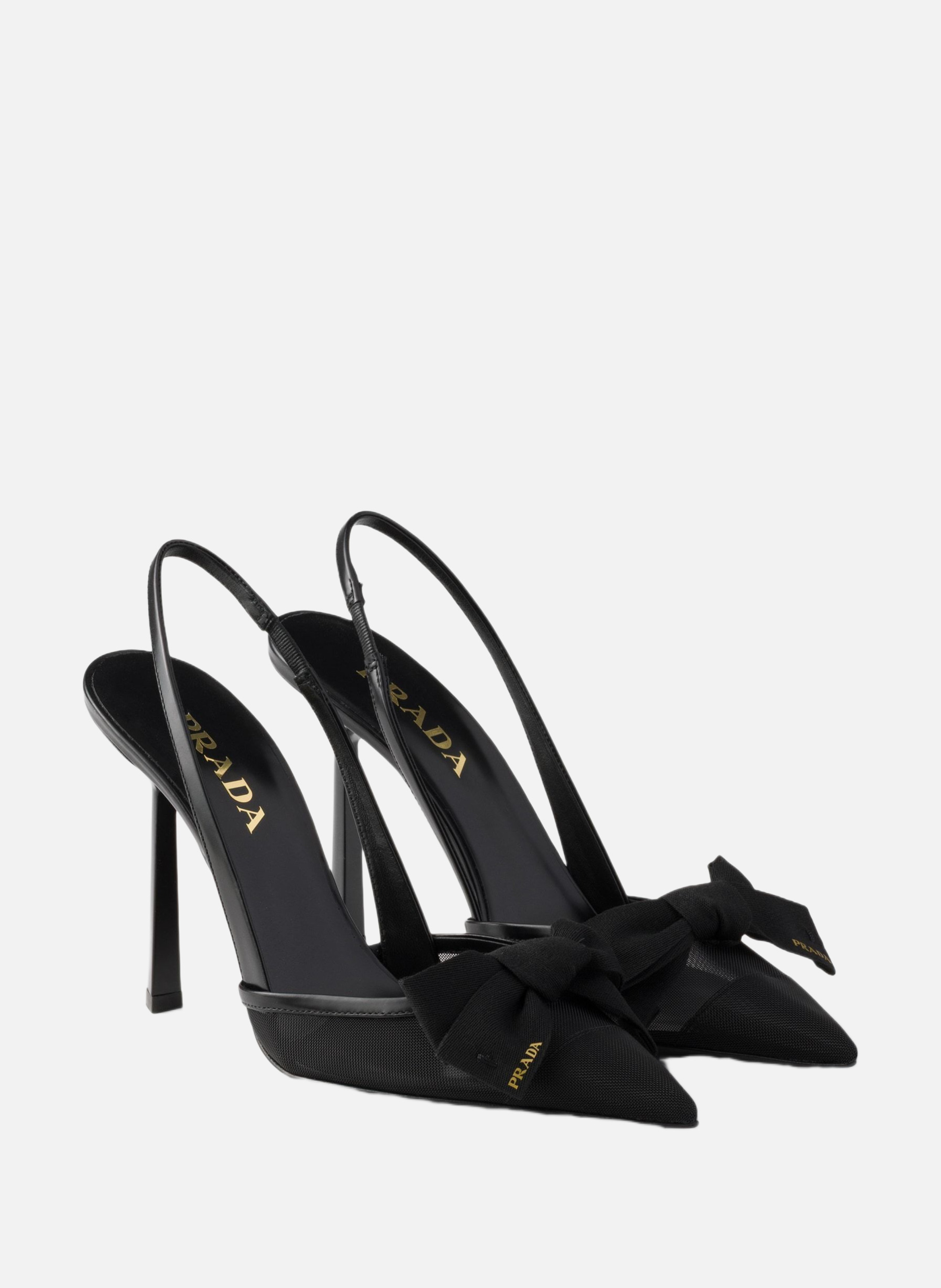 Escarpins à bride arrière en mesh PRADA Noir