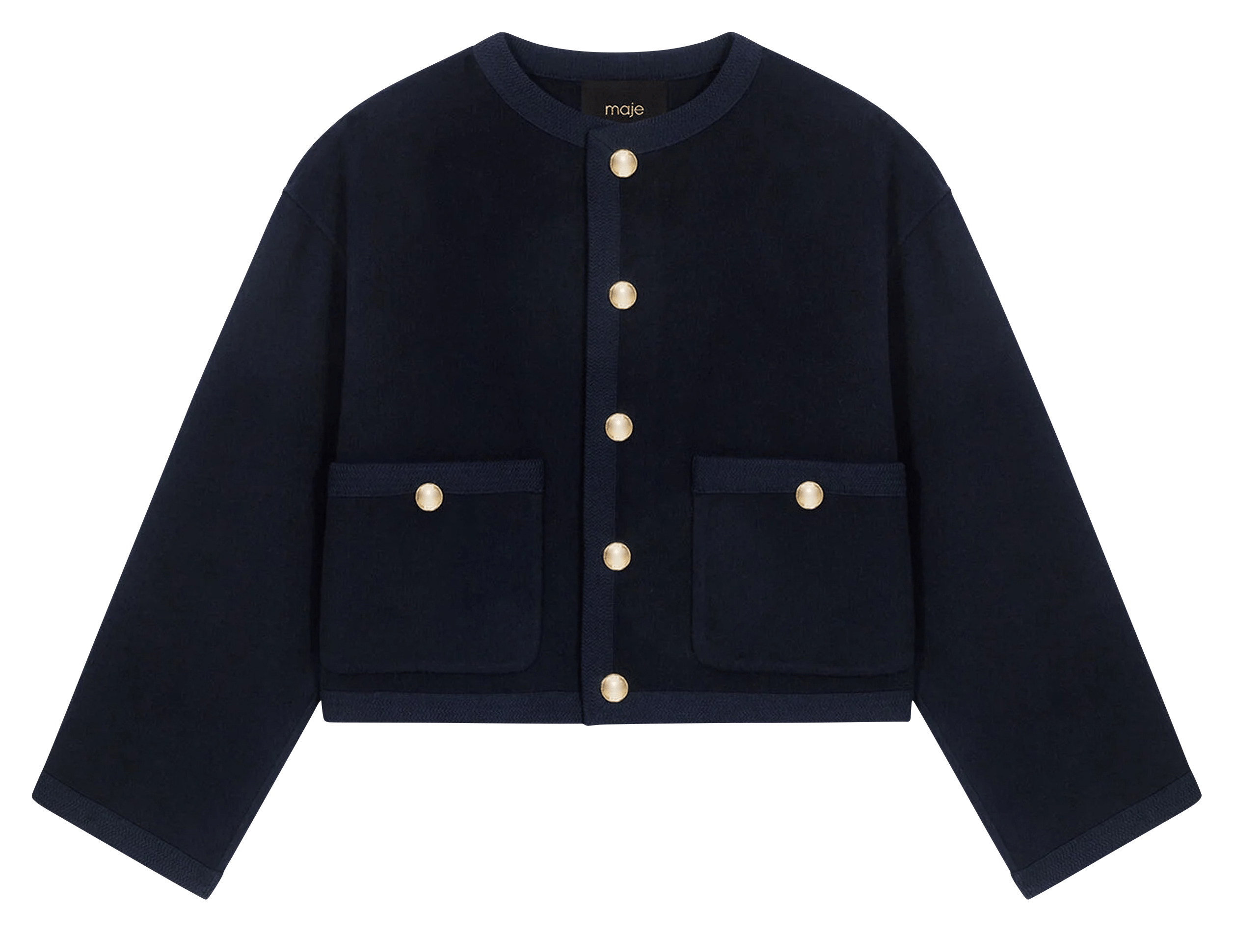 Veste ample boutonnée en laine mélangée MAJE Bleu