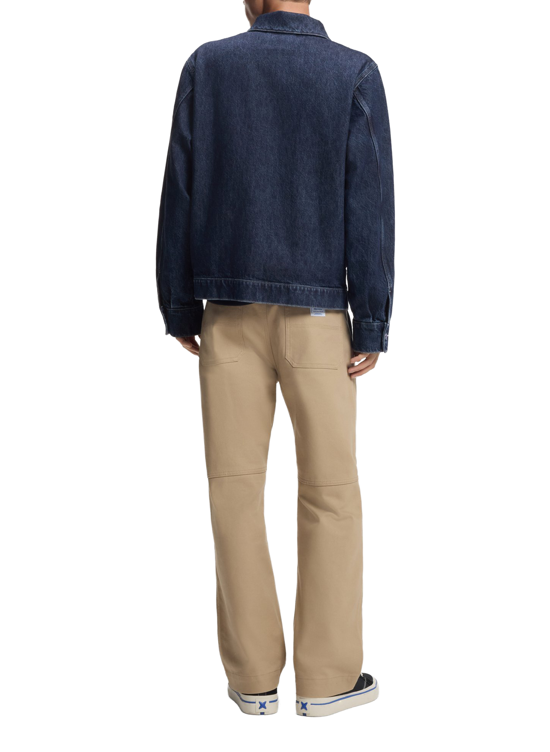 Zip-up cotton denim jacket HUGO BLUE Blue