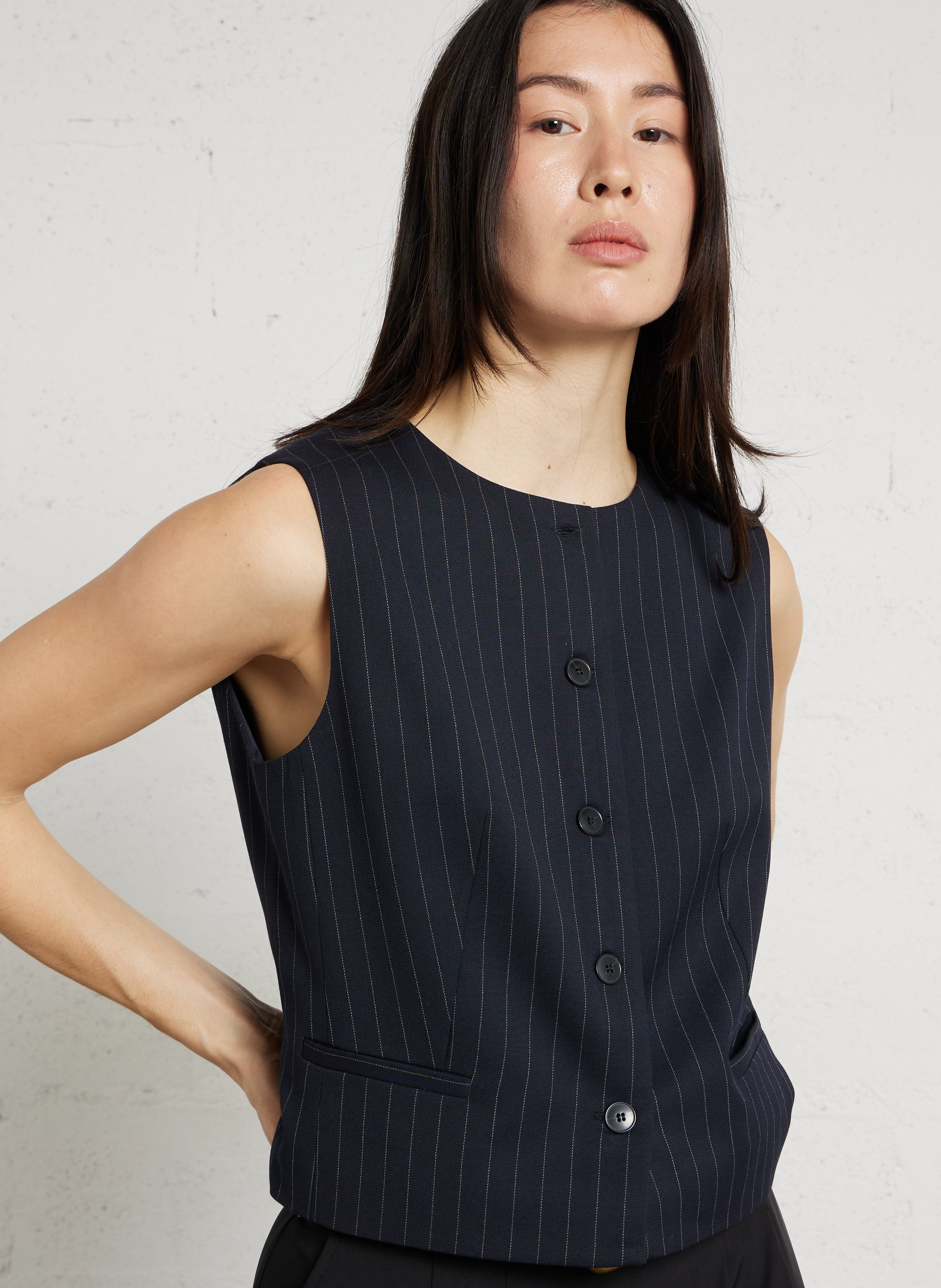 Veste col rond rayé cliff MAISON 123 Bleu