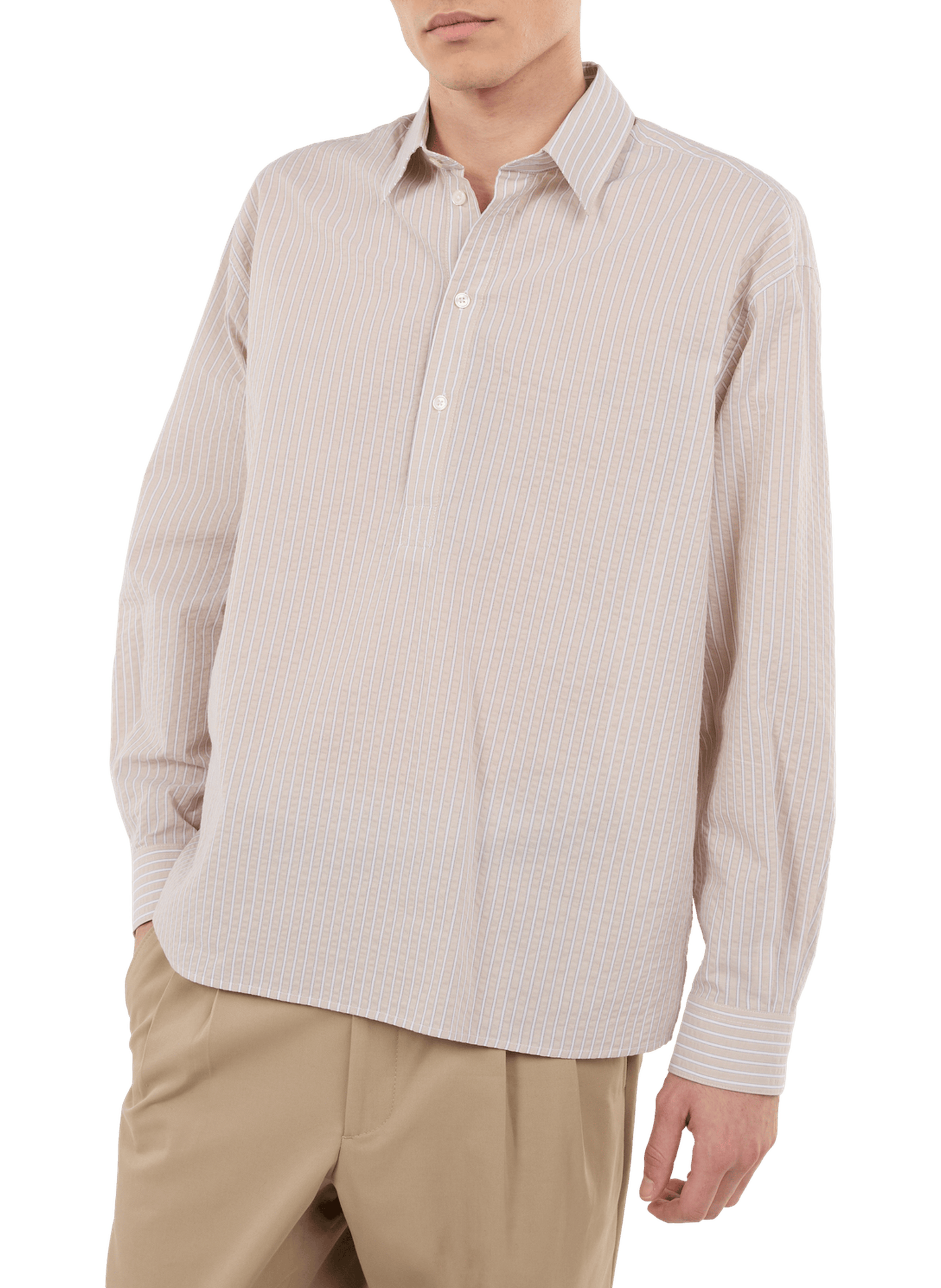 Shirt with classic collar in cotton SAISON 1865 Beige