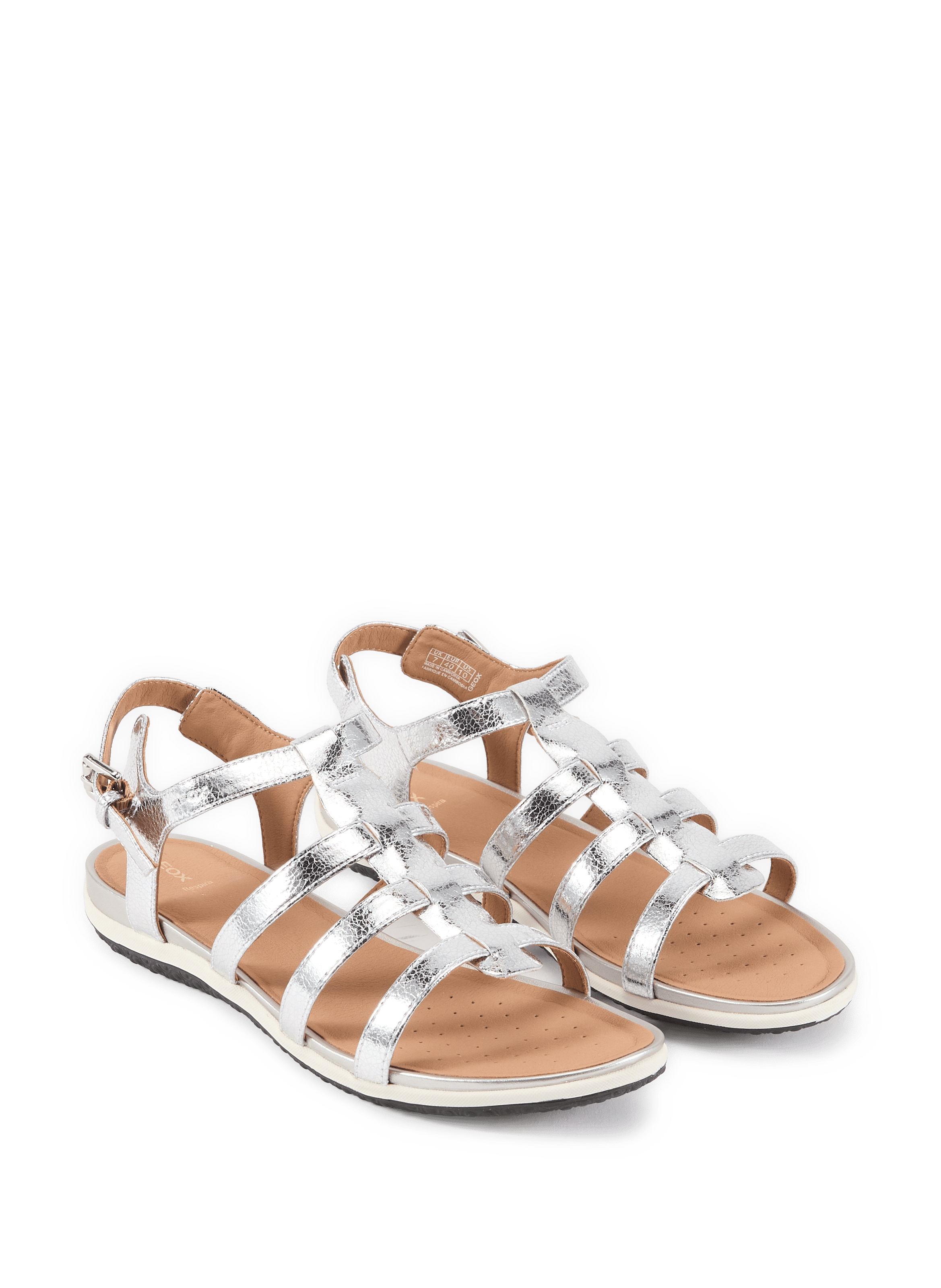 Sandales plates à multibrides GEOX Argent