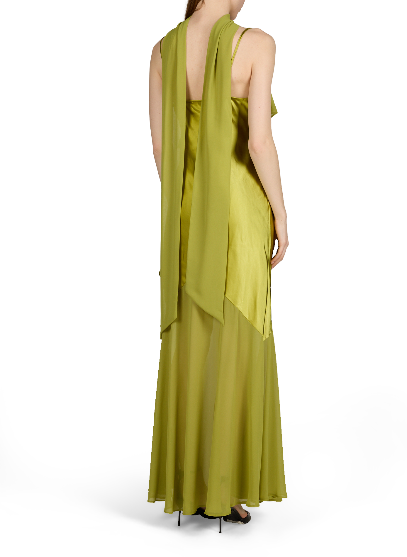 Robe sans manches évasée et satinée TOPSHOP Vert